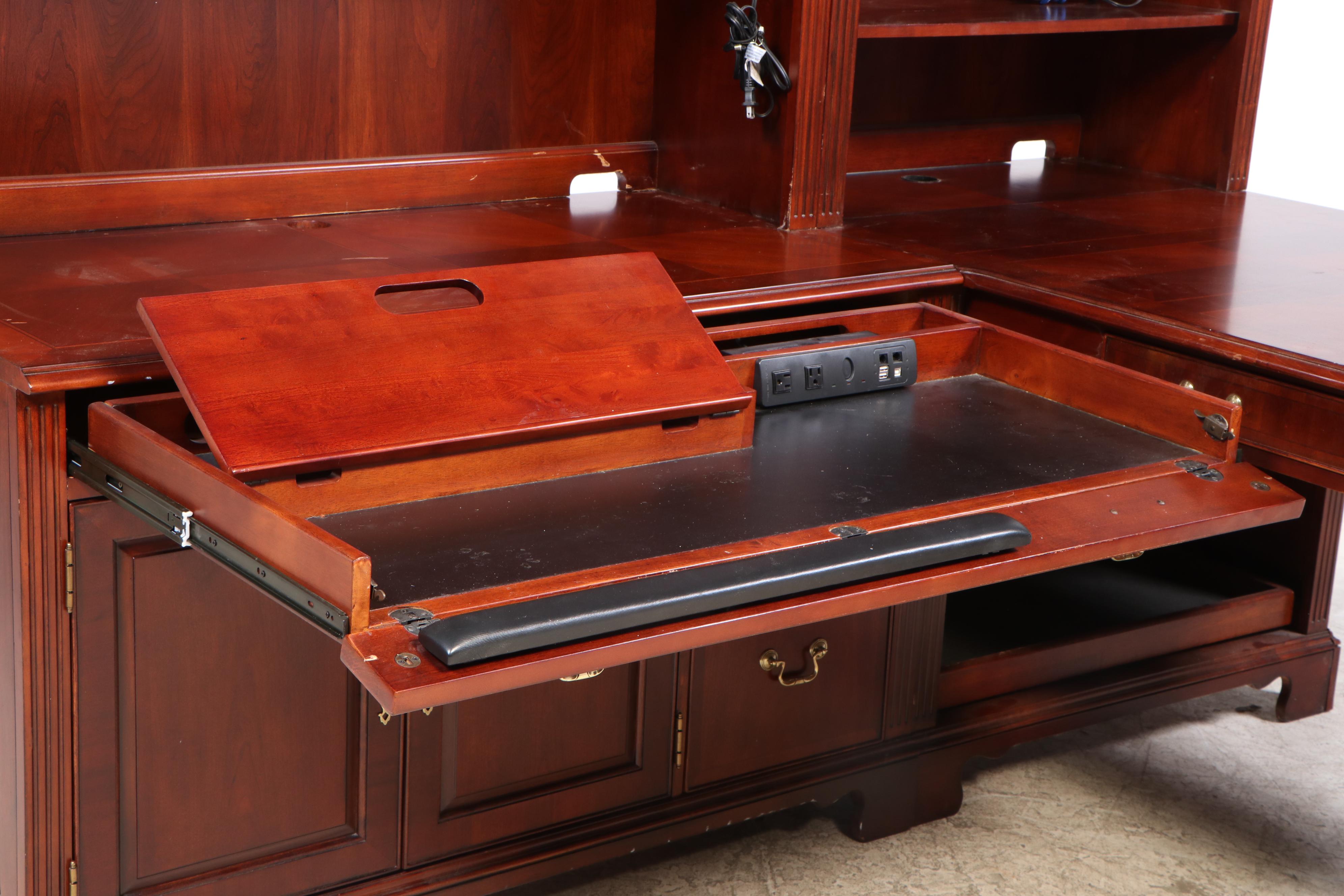 Haverty's Cherry Stained Birch Executive's Modular Desk
