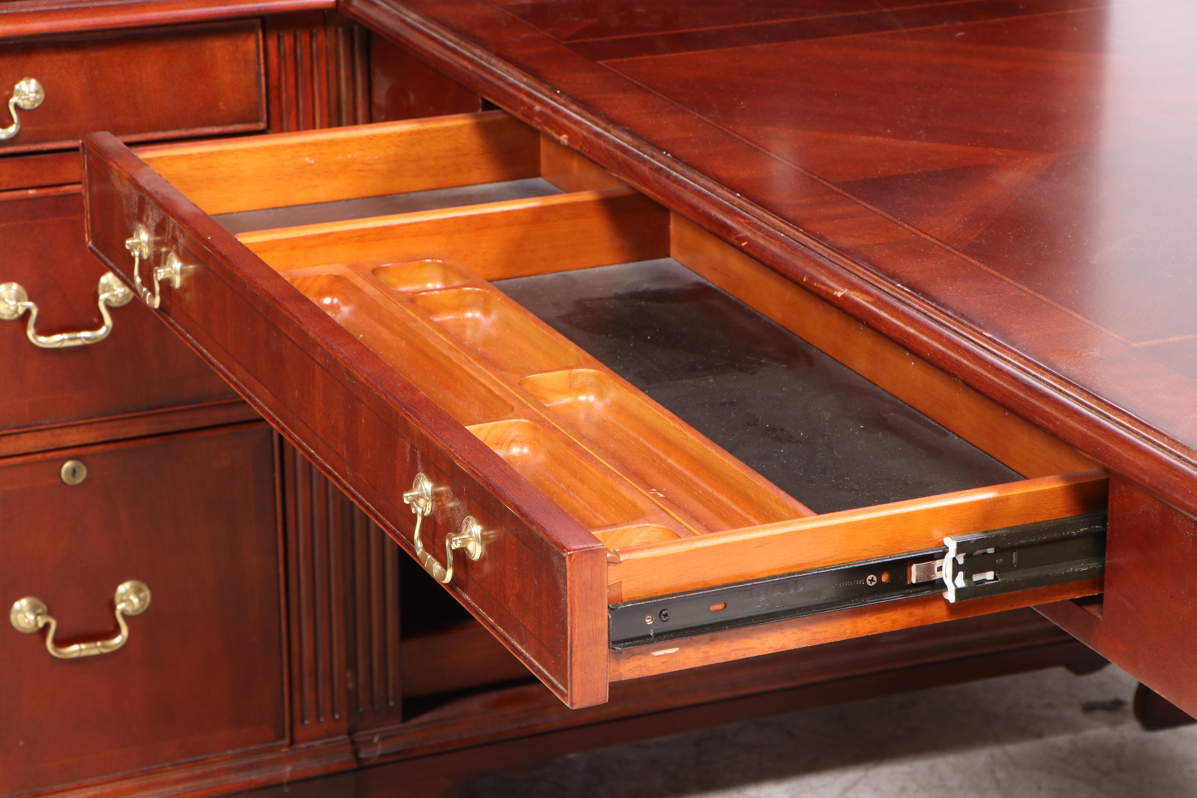 Haverty's Cherry Stained Birch Executive's Modular Desk