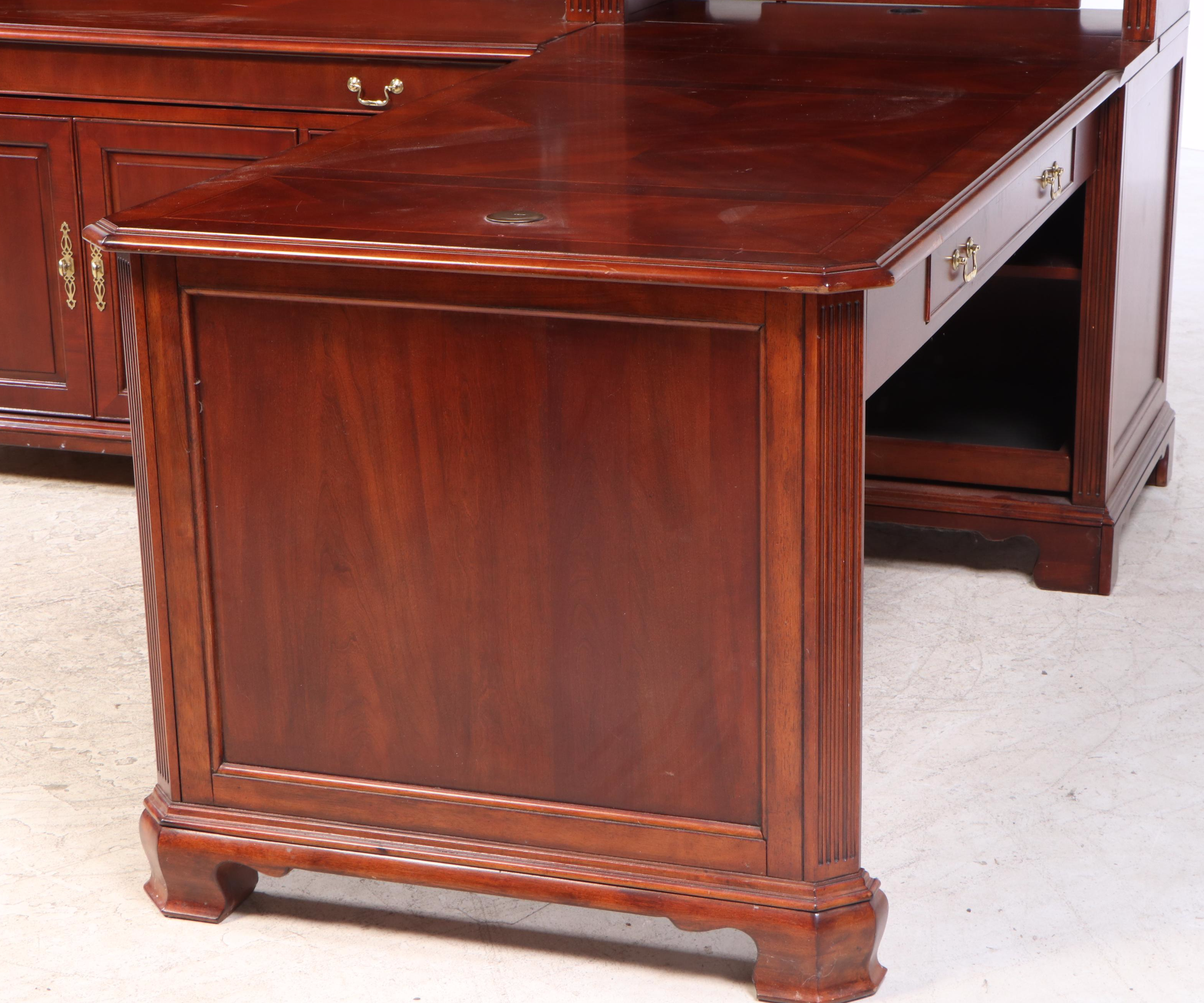 Haverty's Cherry Stained Birch Executive's Modular Desk