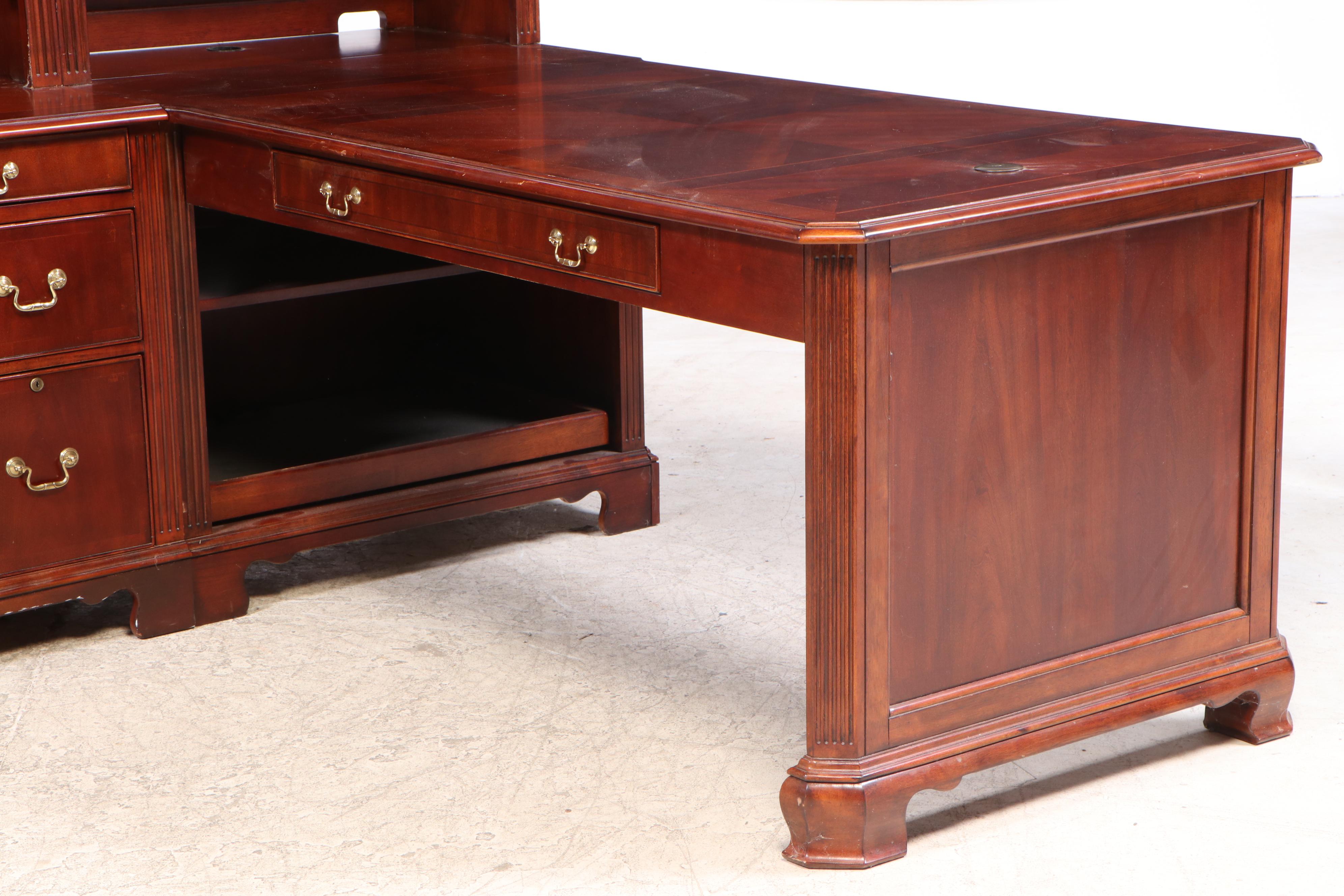 Haverty's Cherry Stained Birch Executive's Modular Desk