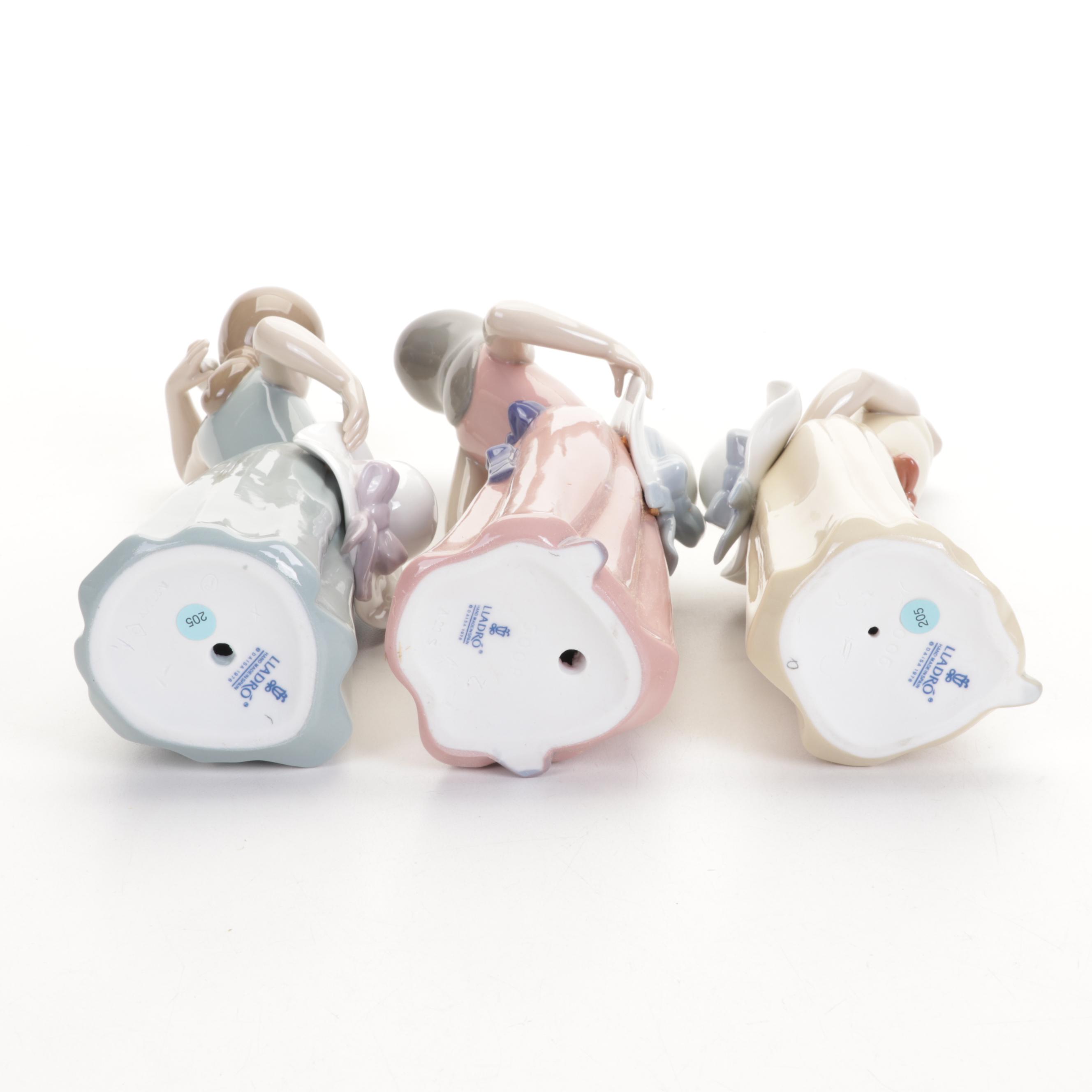 Lladró Porcelain Figurines Including "Coiffure Girl With Straw Hat"