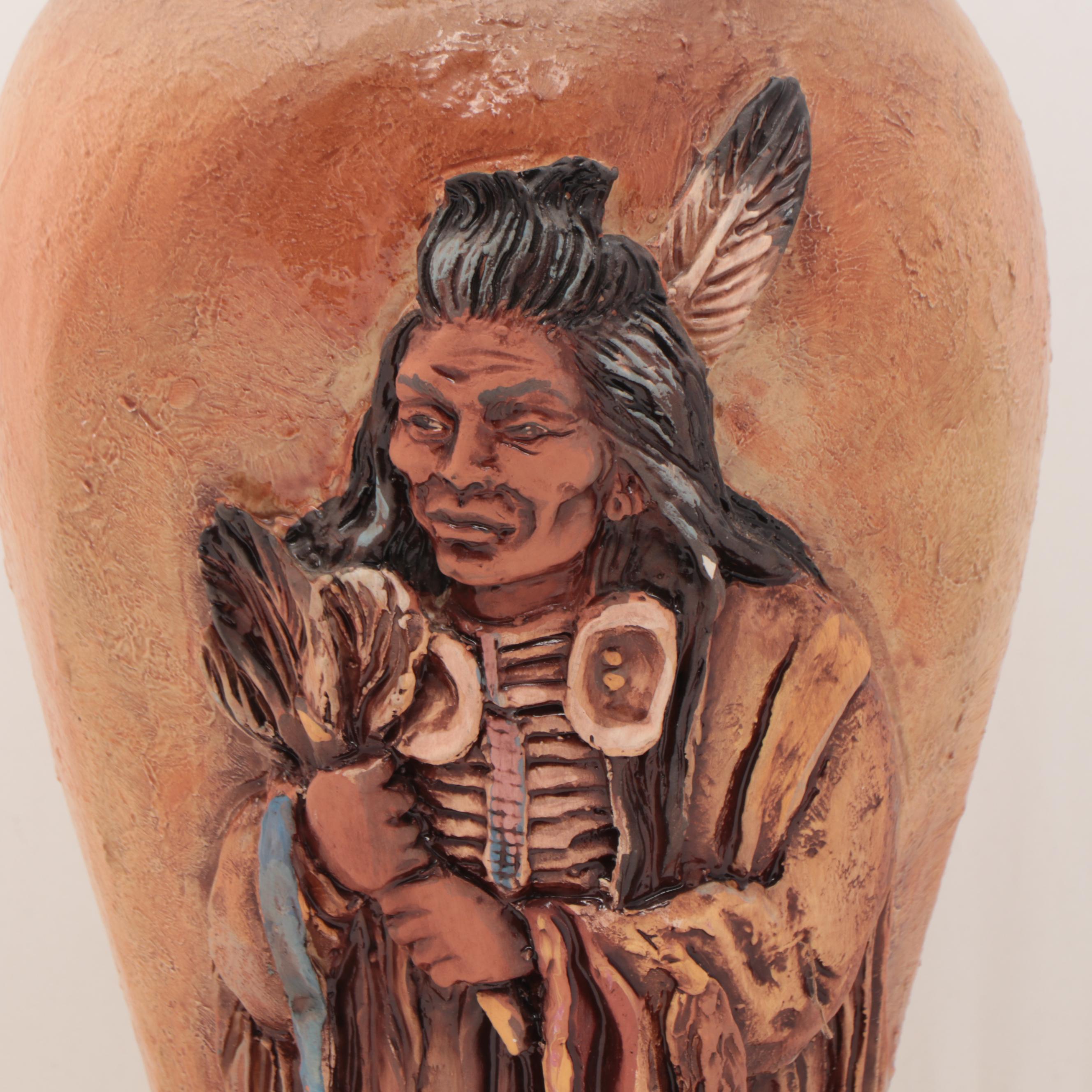 Rick Wisecarver Hand-Painted Wihoa Earthenware Vase, 1985