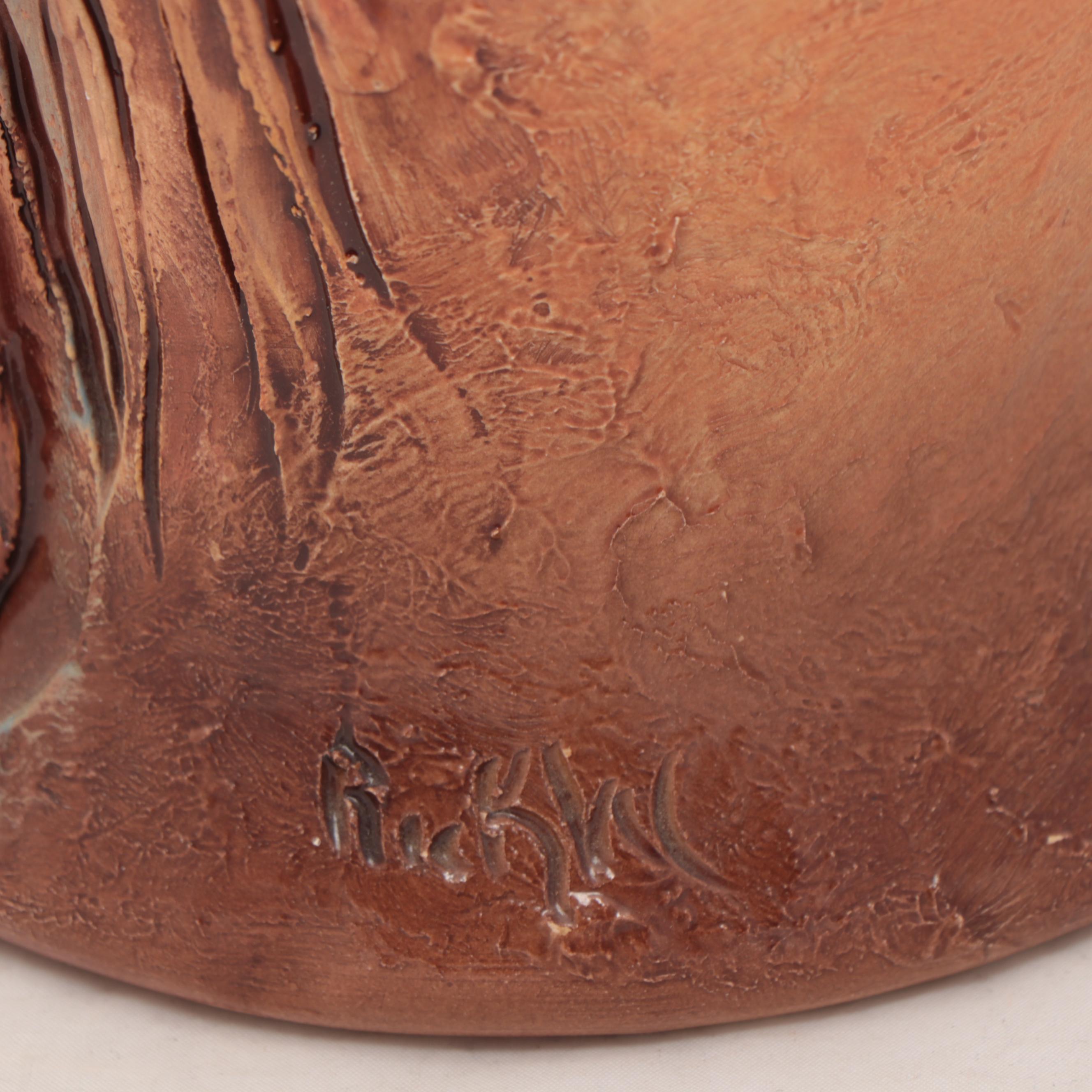 Rick Wisecarver Hand-Painted Wihoa Earthenware Vase, 1985