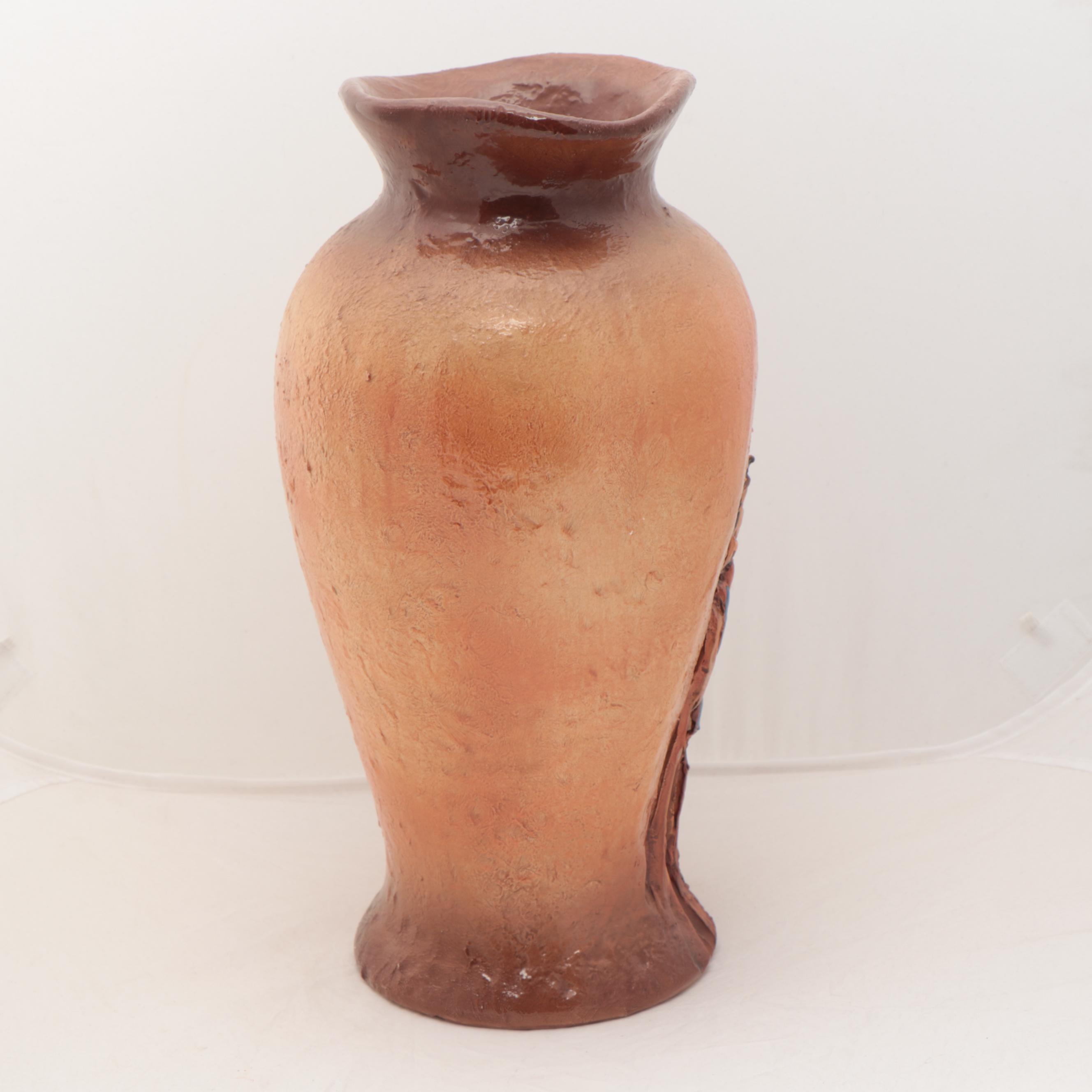 Rick Wisecarver Hand-Painted Wihoa Earthenware Vase, 1985