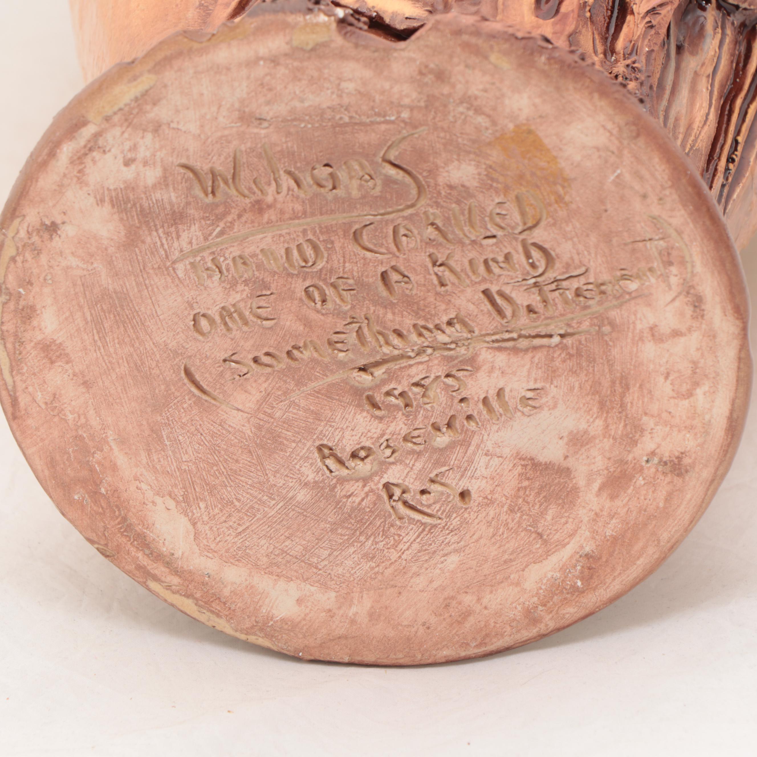 Rick Wisecarver Hand-Painted Wihoa Earthenware Vase, 1985