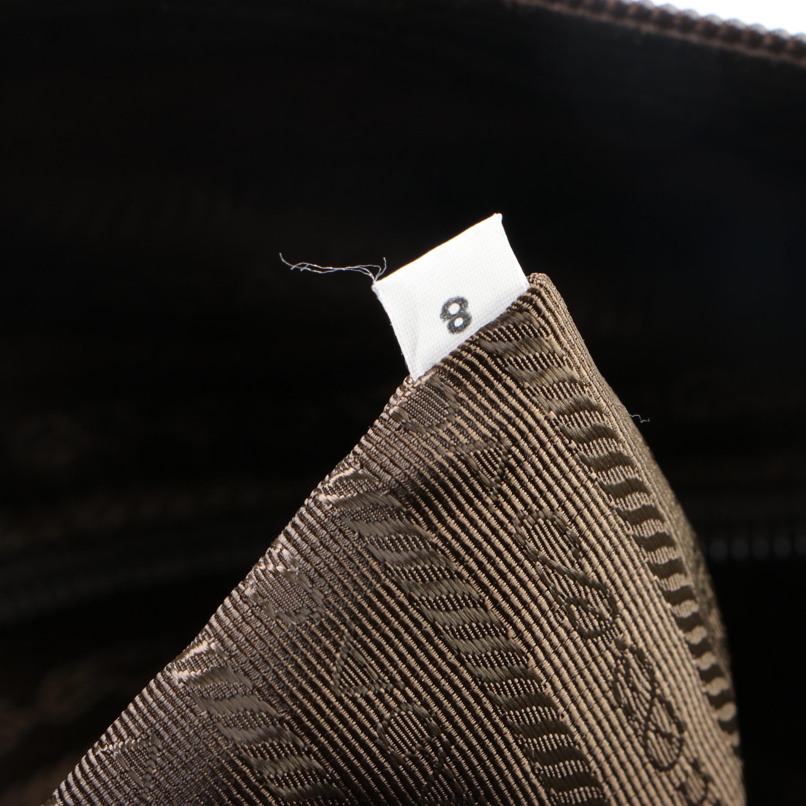 Prada Boston Handbag in Printed Tessuto Nylon with Brown Leather Trim