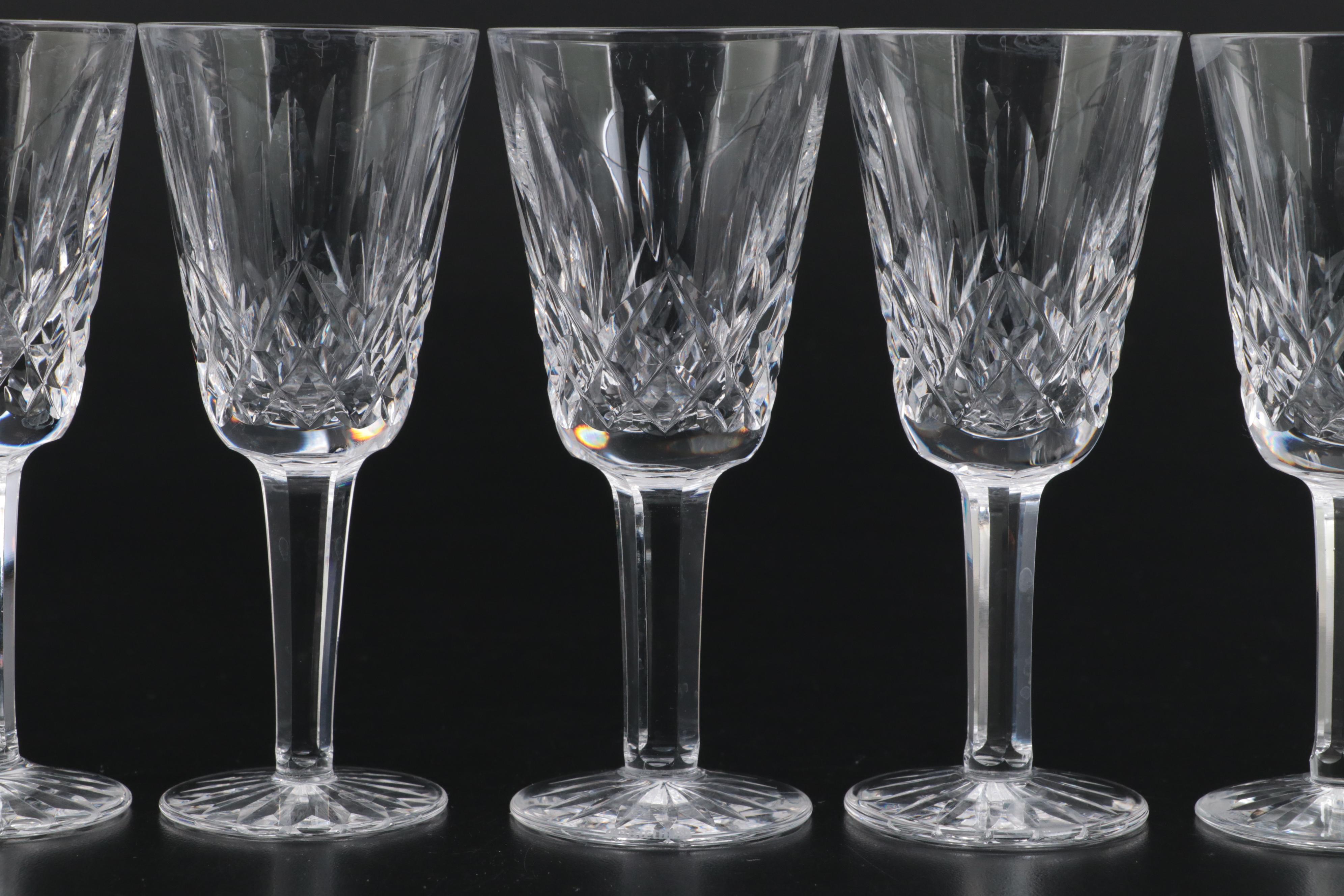Waterford Crystal "Lismore" Sherry Glasses, Mid to Late 20th Century