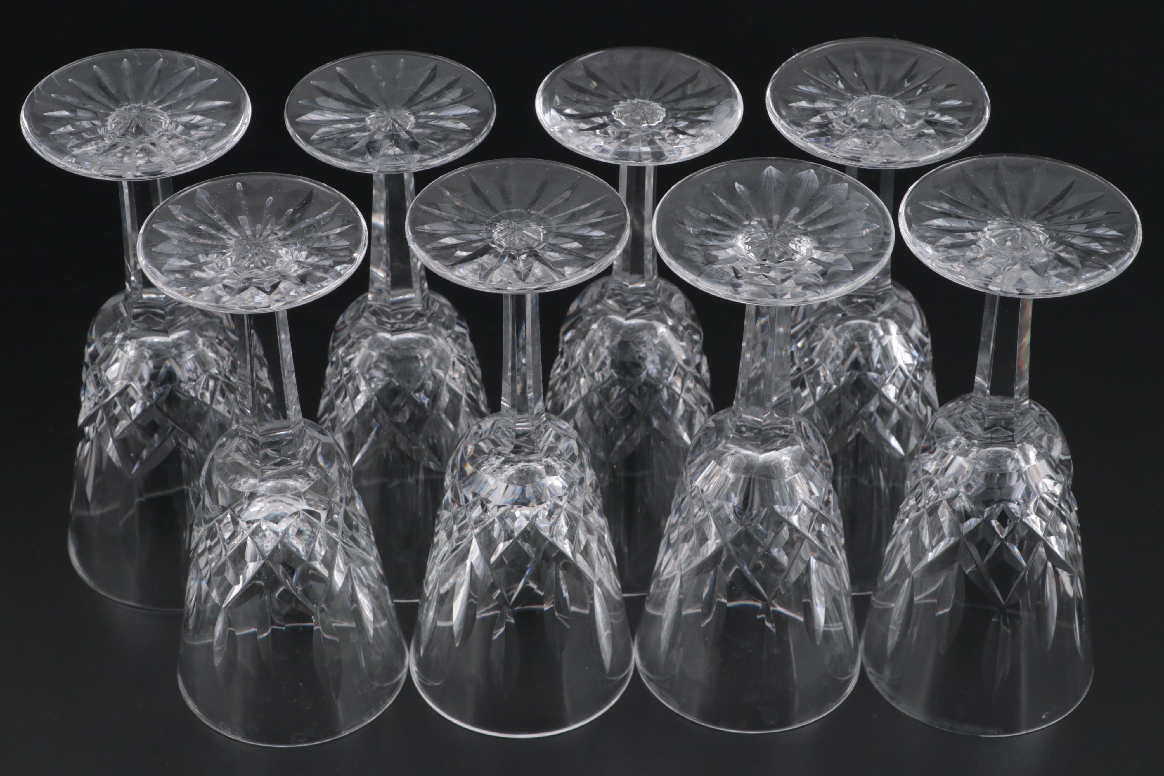 Waterford Crystal "Lismore" Sherry Glasses, Mid to Late 20th Century