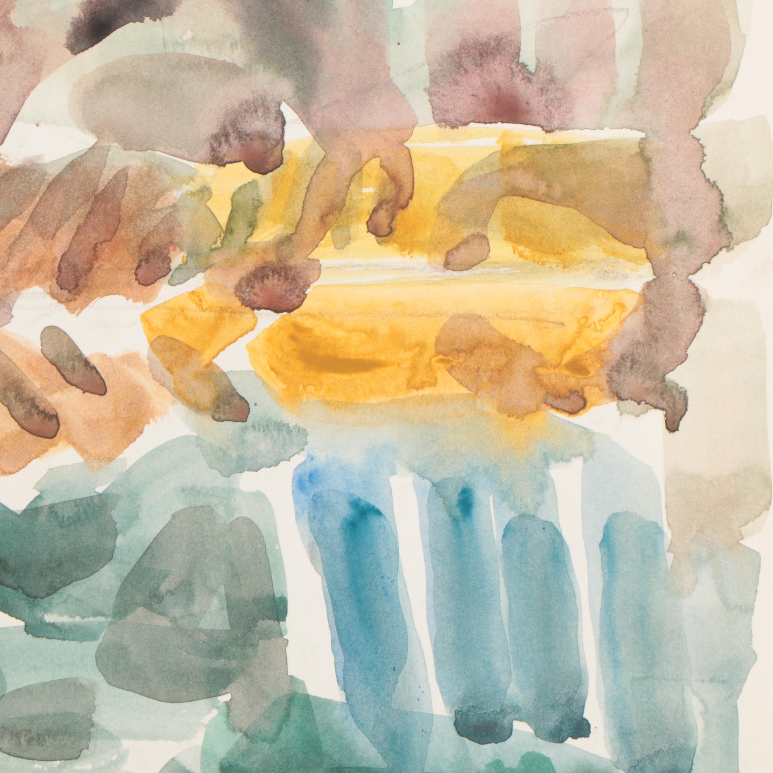 Jack Meanwell Abstract Watercolor Painting, 1994