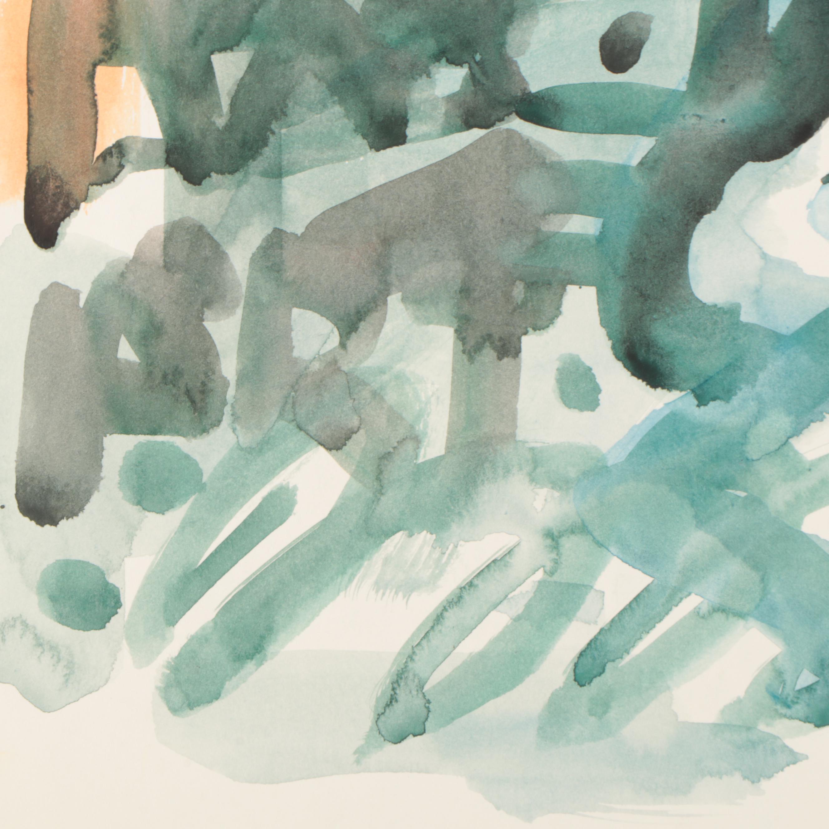 Jack Meanwell Abstract Watercolor Painting, 1994