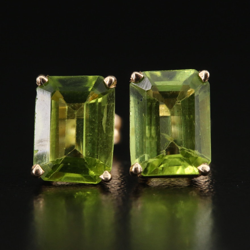 14K Peridot Stud Earrings