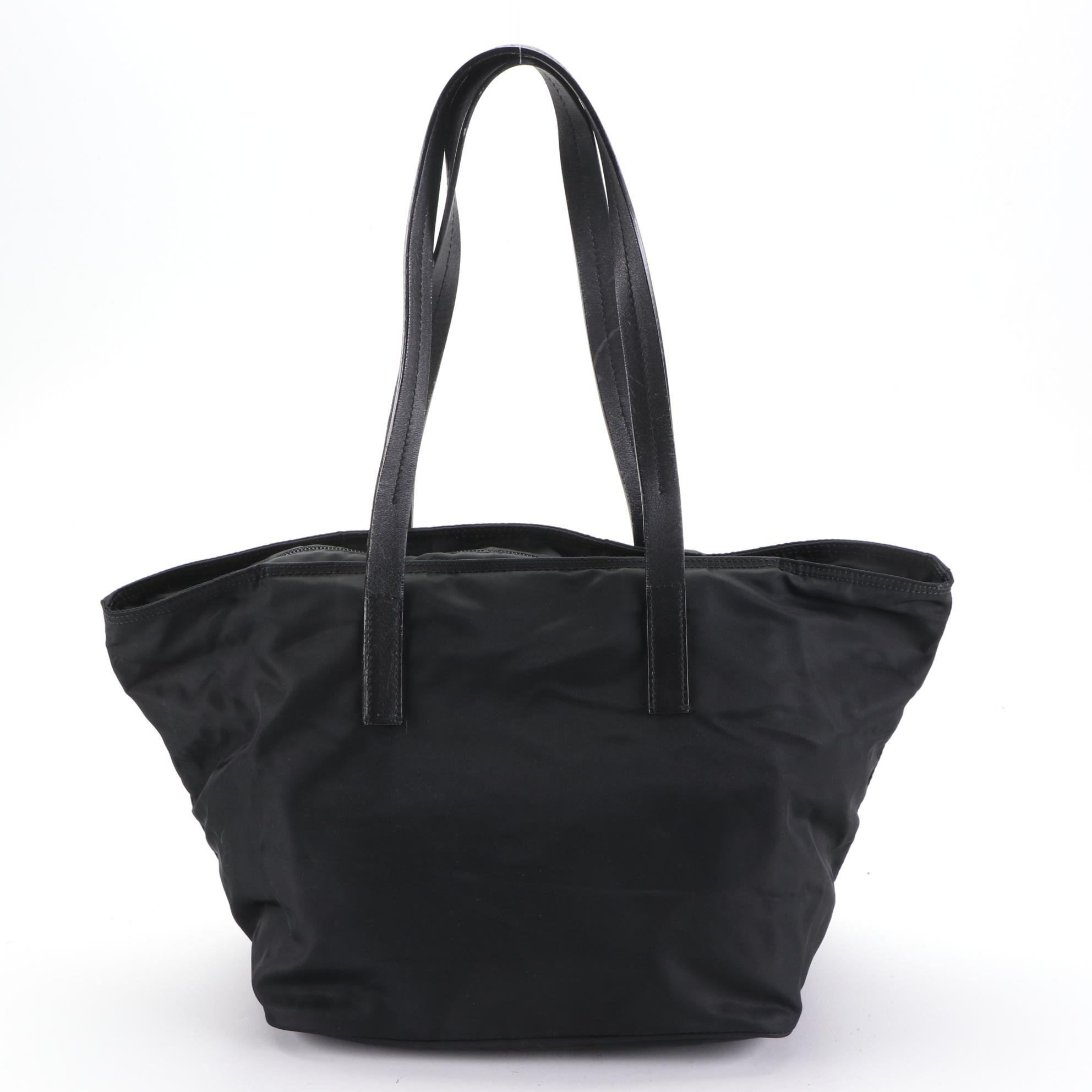 Prada Vela Sport Bag in Black Nylon with Leather Trim