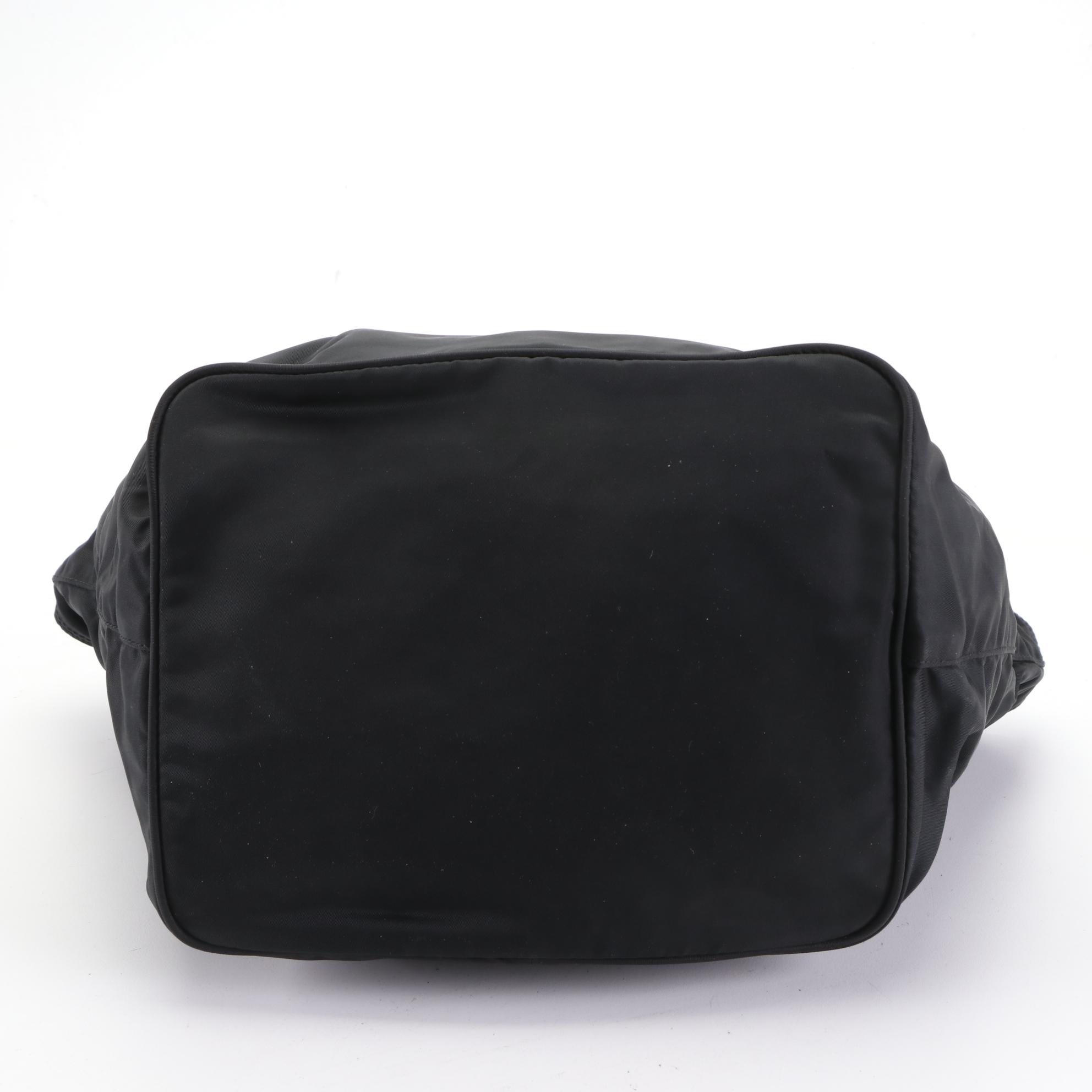 Prada Vela Sport Bag in Black Nylon with Leather Trim