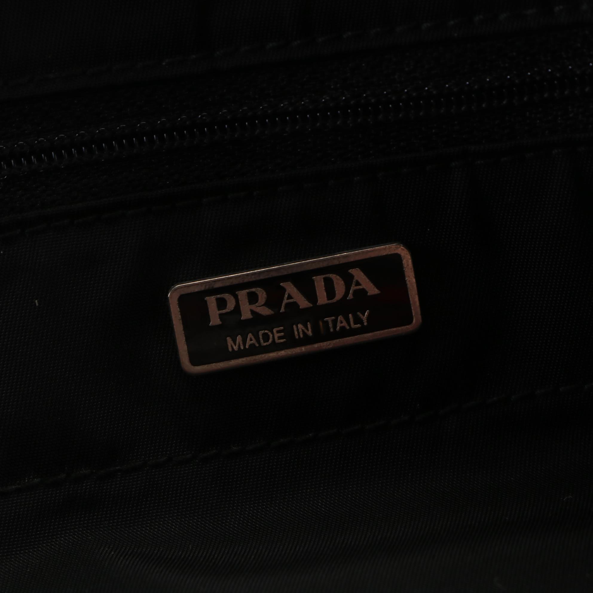 Prada Vela Sport Bag in Black Nylon with Leather Trim