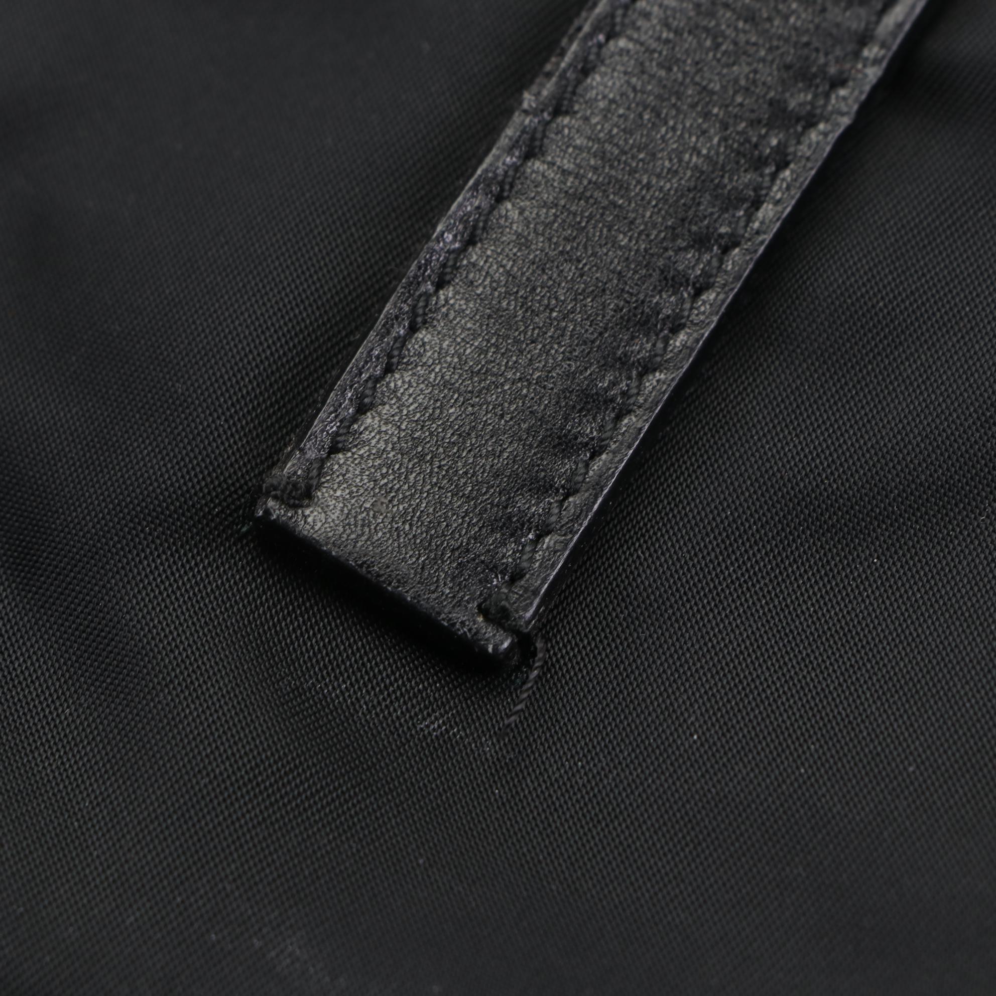 Prada Vela Sport Bag in Black Nylon with Leather Trim