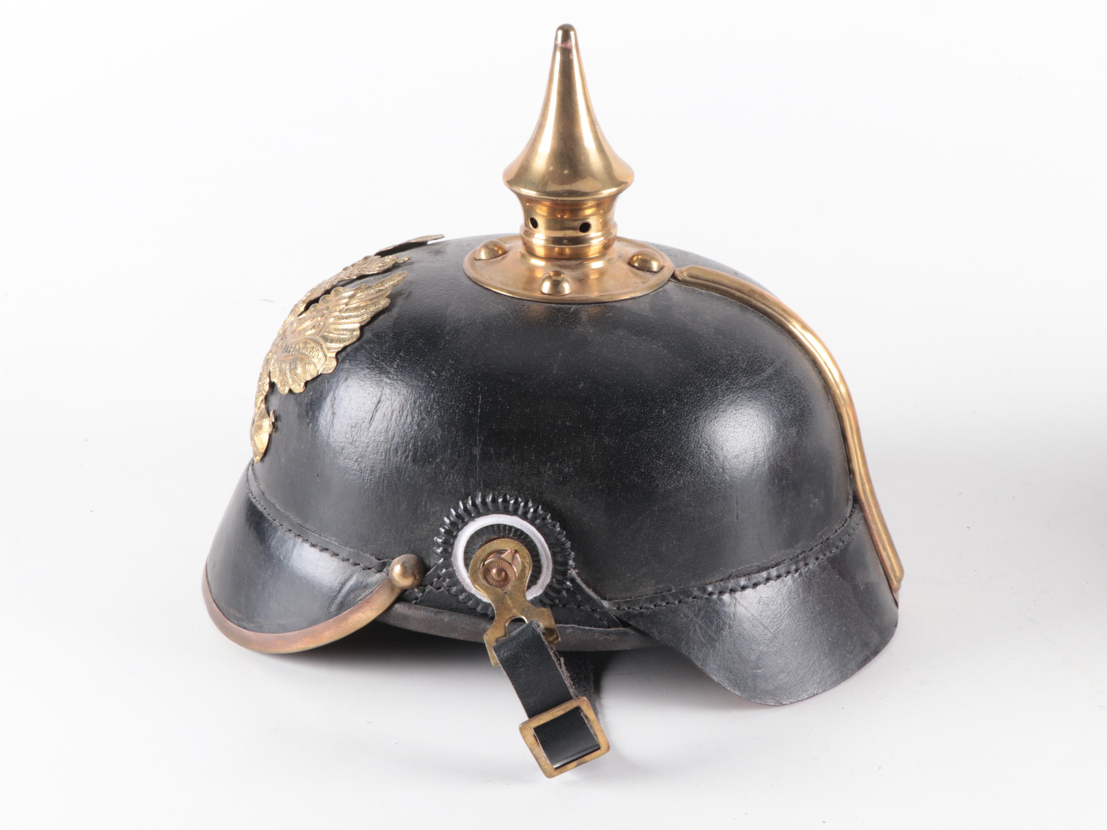 Reproduction Prussian 'Pickelhaube' Helmet and Visor Cap