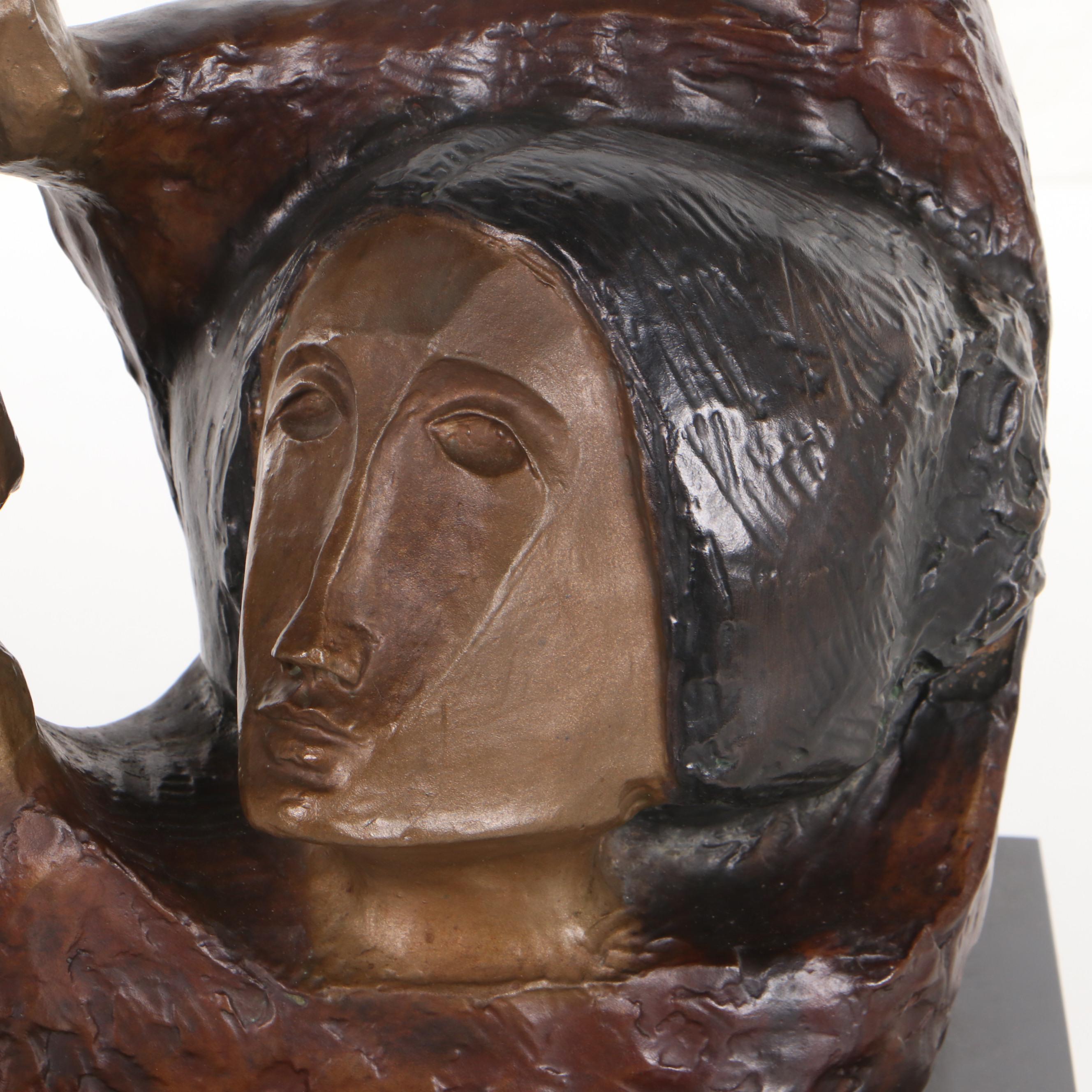 Alvar Suñol Bronze Scuplture "La Paloma," Late 20th Century