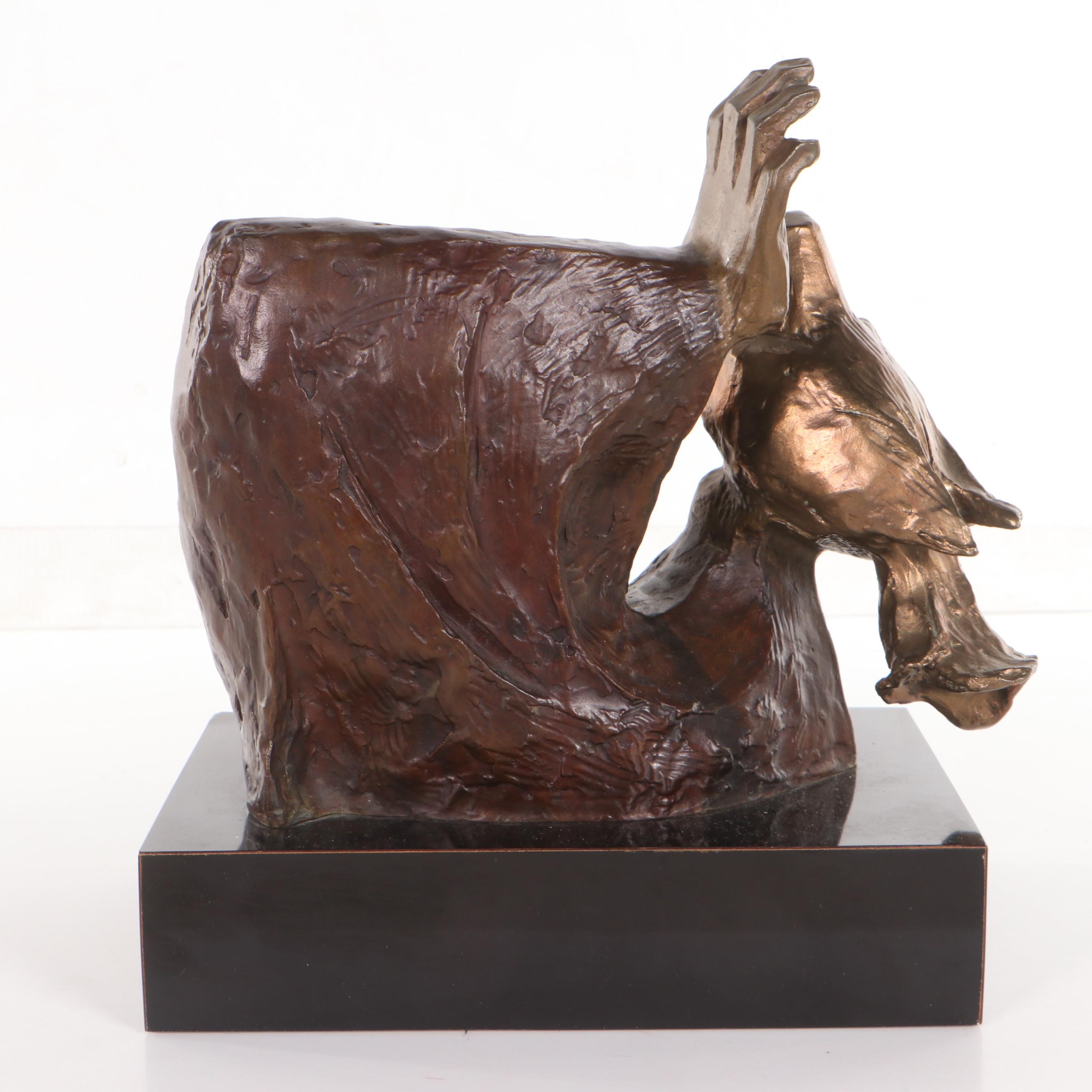 Alvar Suñol Bronze Scuplture "La Paloma," Late 20th Century