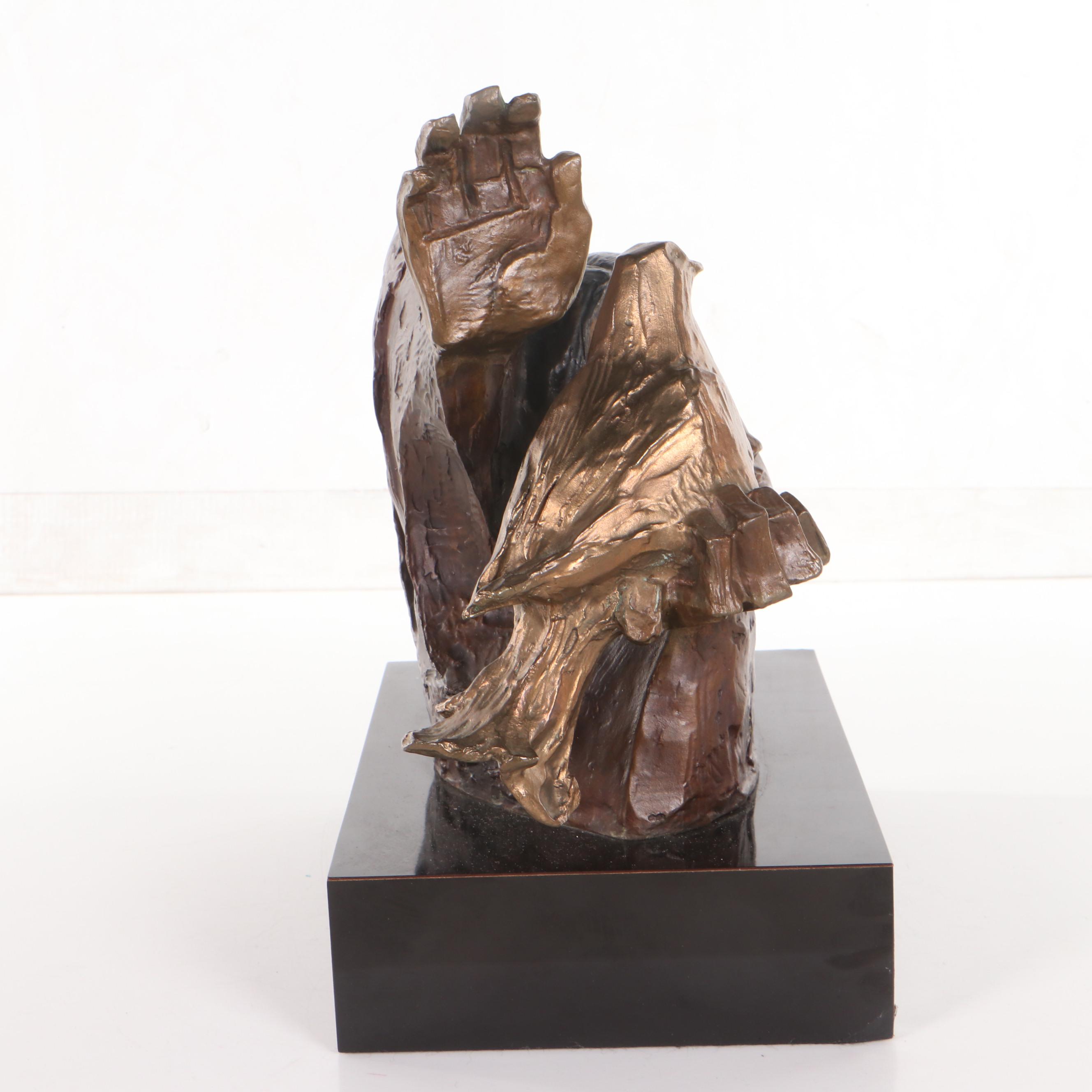 Alvar Suñol Bronze Scuplture "La Paloma," Late 20th Century