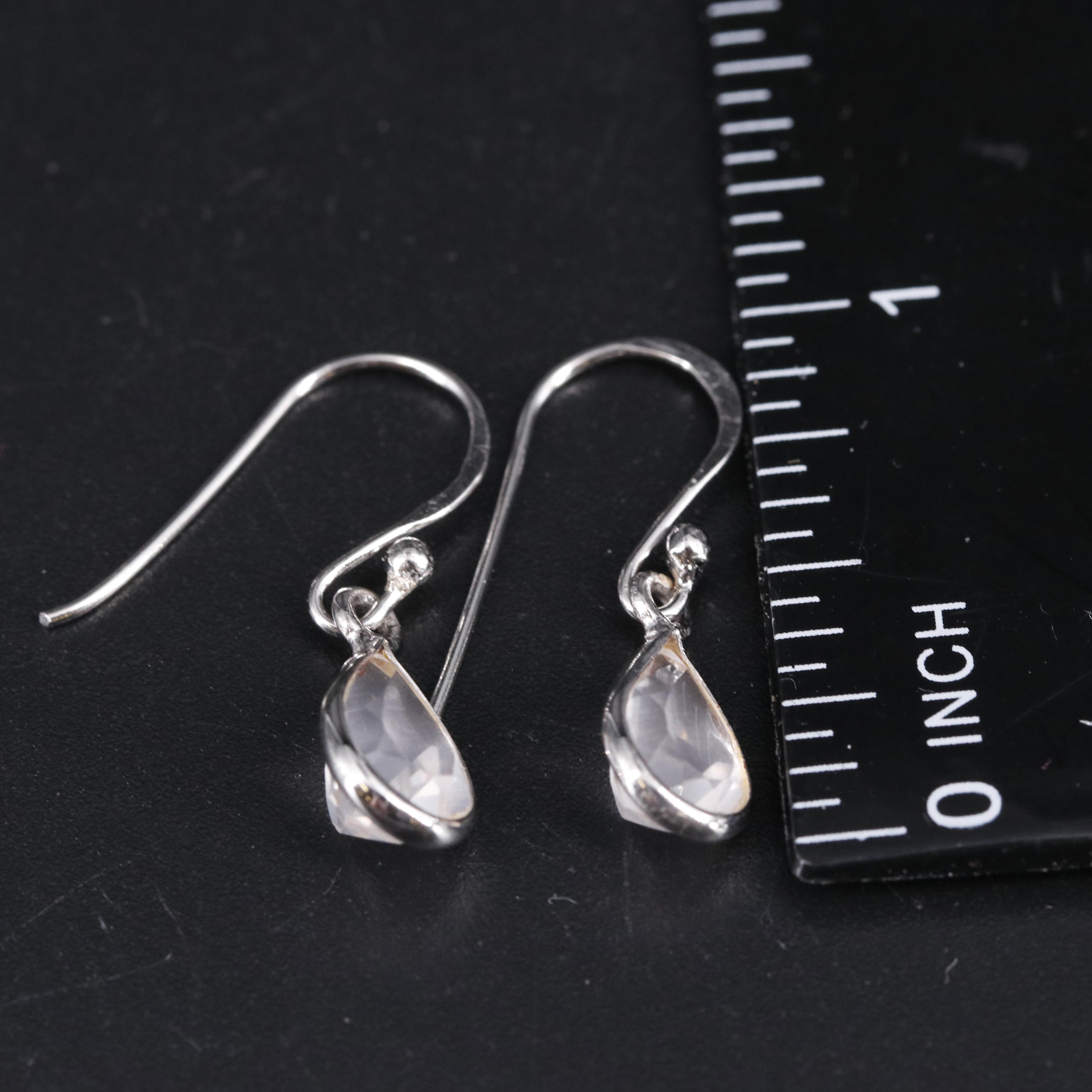 Sterling Silver Gemstone Drop Earrings