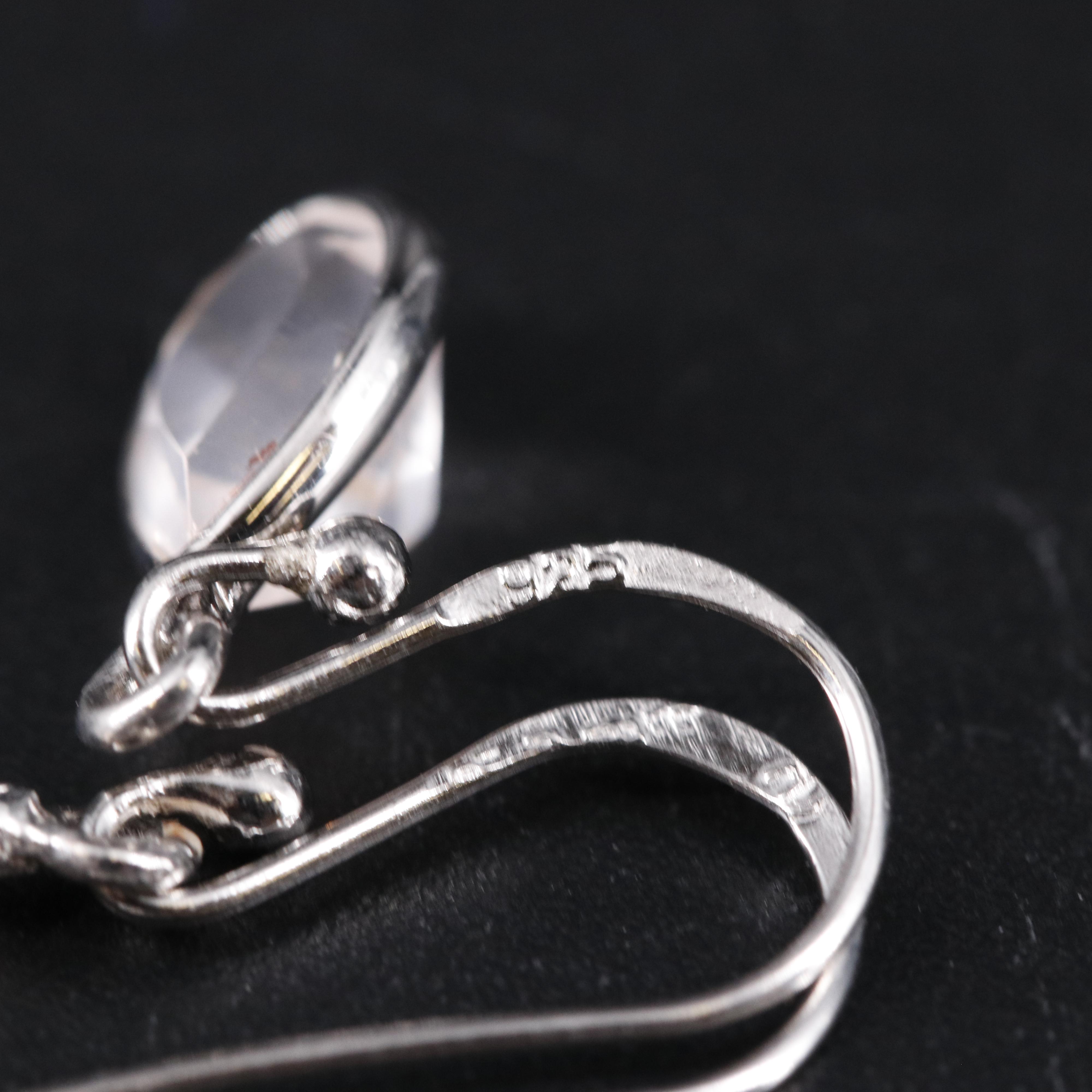 Sterling Silver Gemstone Drop Earrings