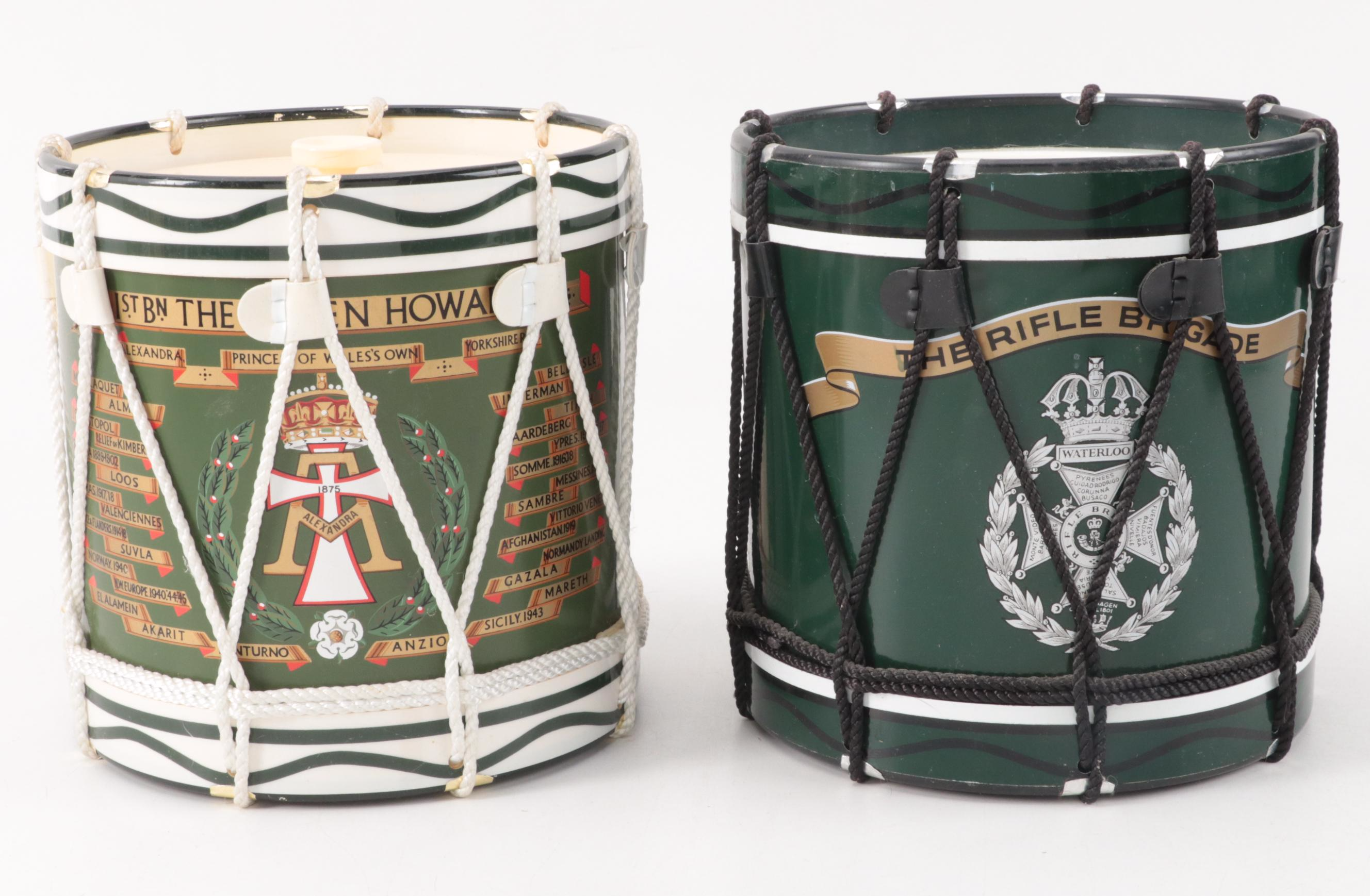 Set of Regimental Replicas British Army Drums Ice Buckets