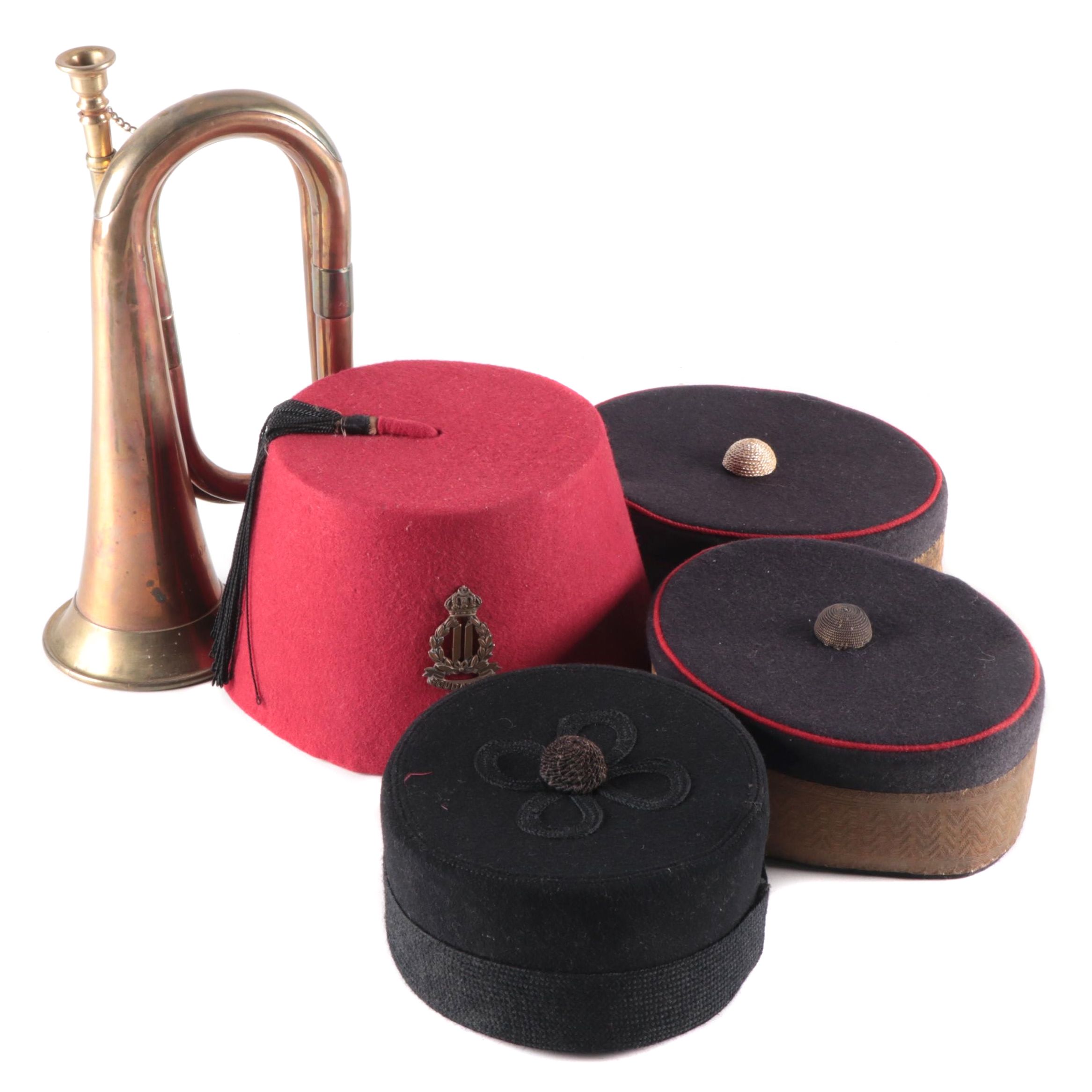 William Scully Canadian Military Academy and Rex Fez with Bugle