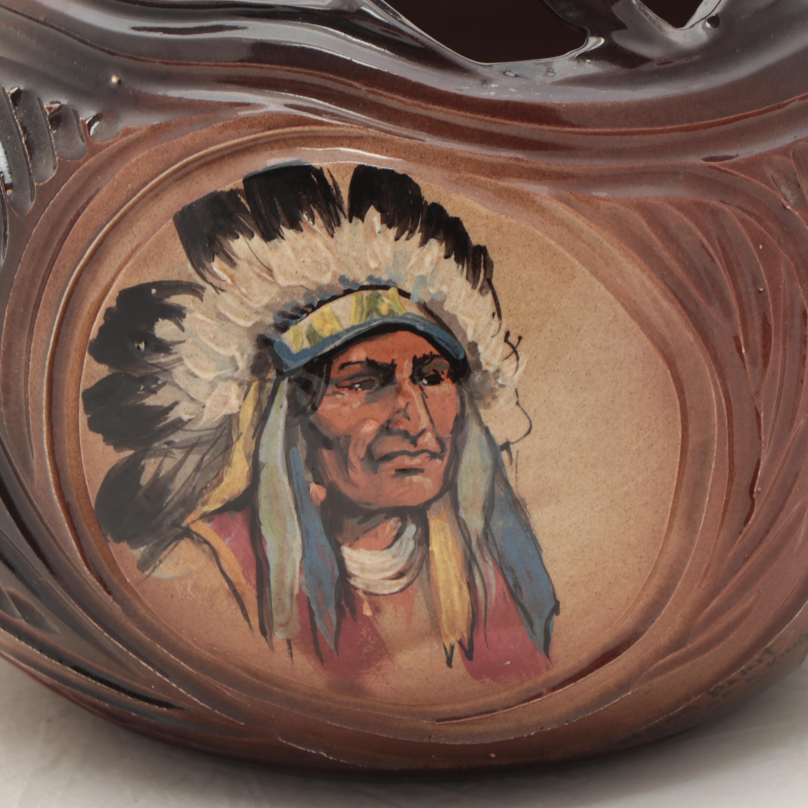 Rick Wisecarver Glazed Earthenware Portrait Vessel, Circa 1997