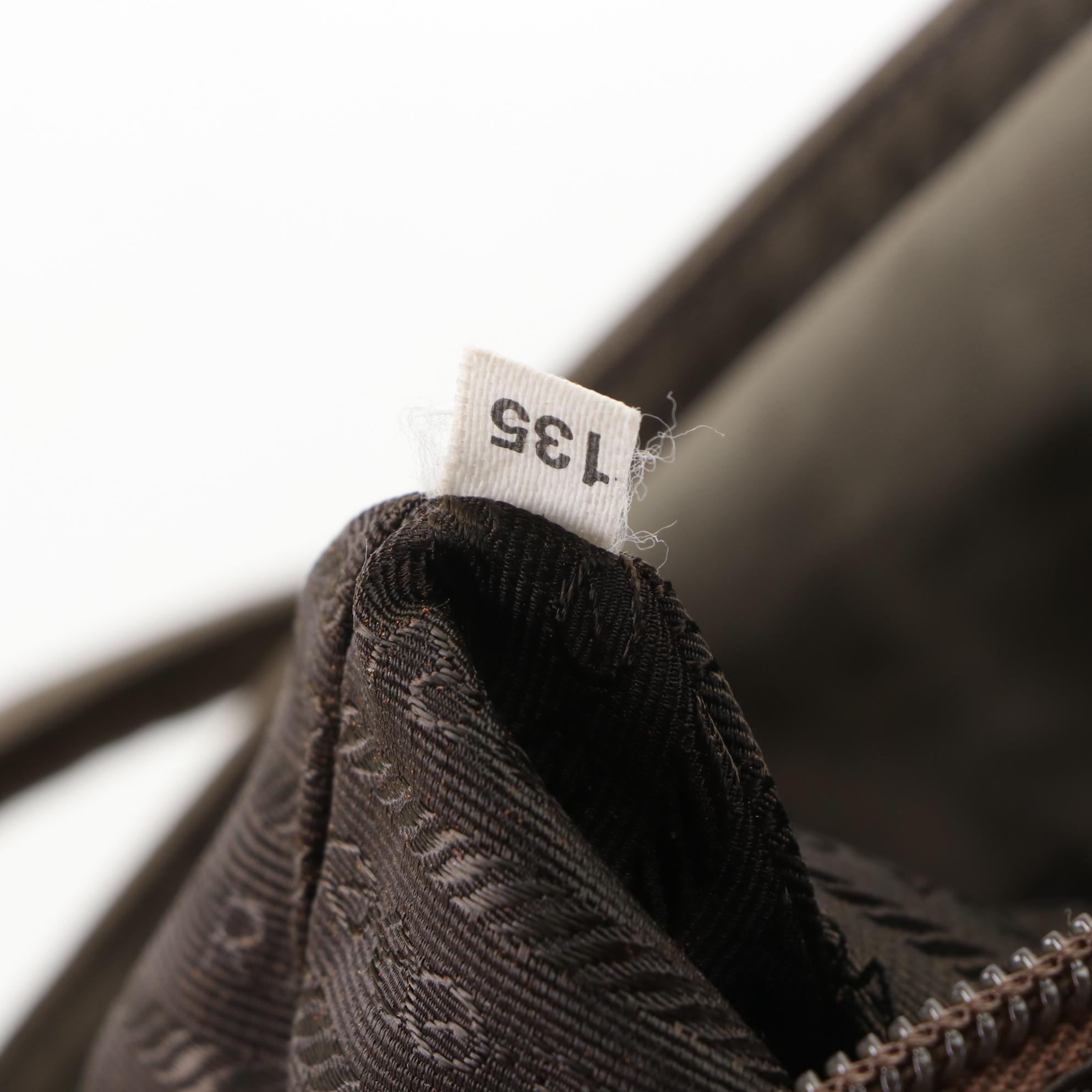 Prada Small Zip Shoulder Bag in Olive Nylon Gabardine