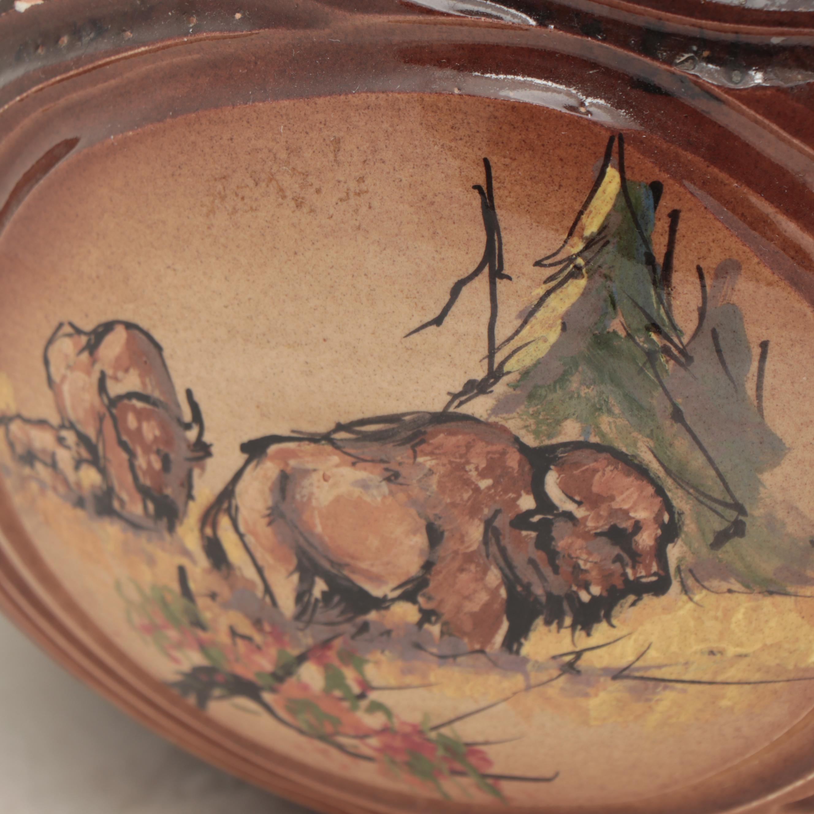 Rick Wisecarver Glazed Earthenware Portrait Vessel, Circa 1997