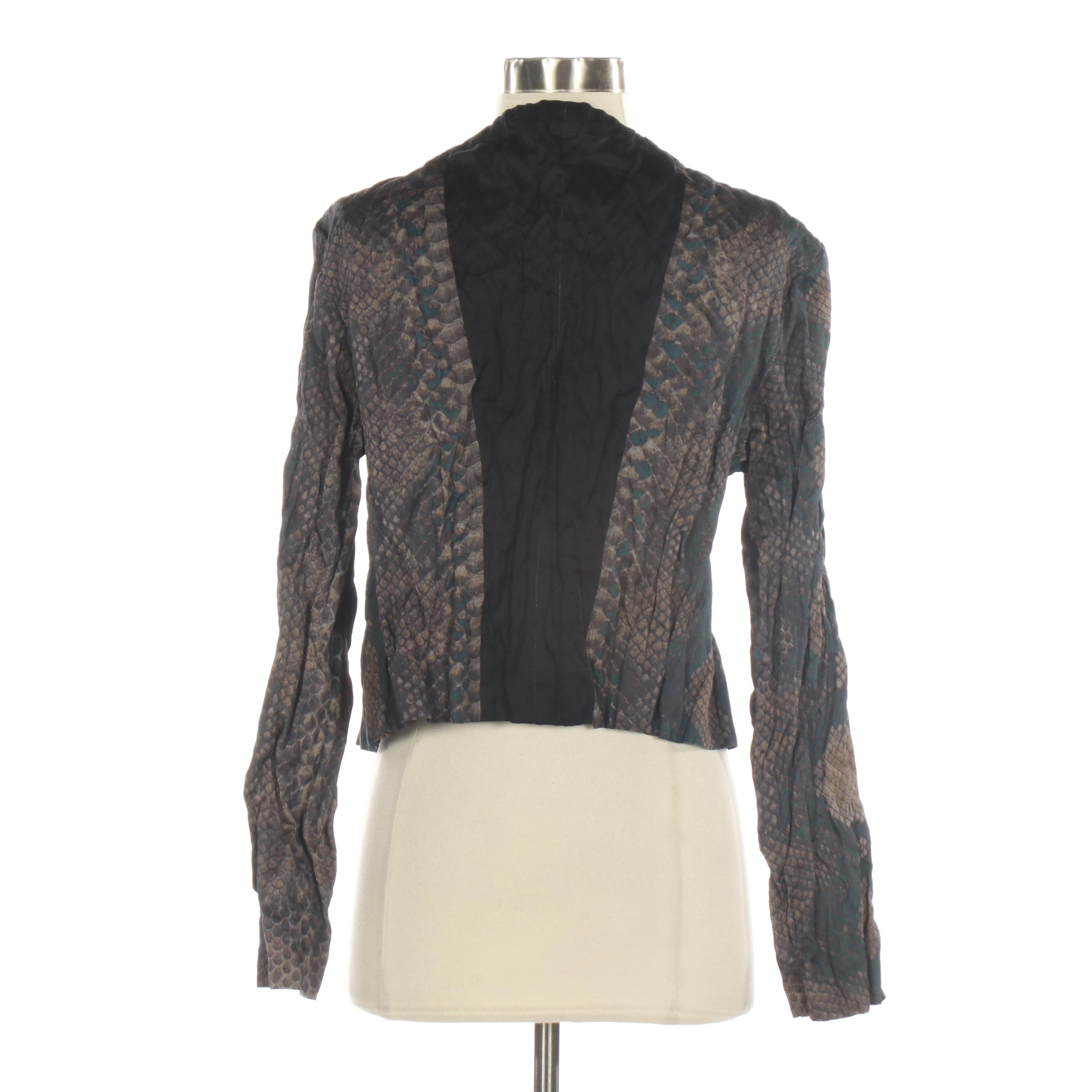 Prada Crinkled Jacket in Snakeskin Print
