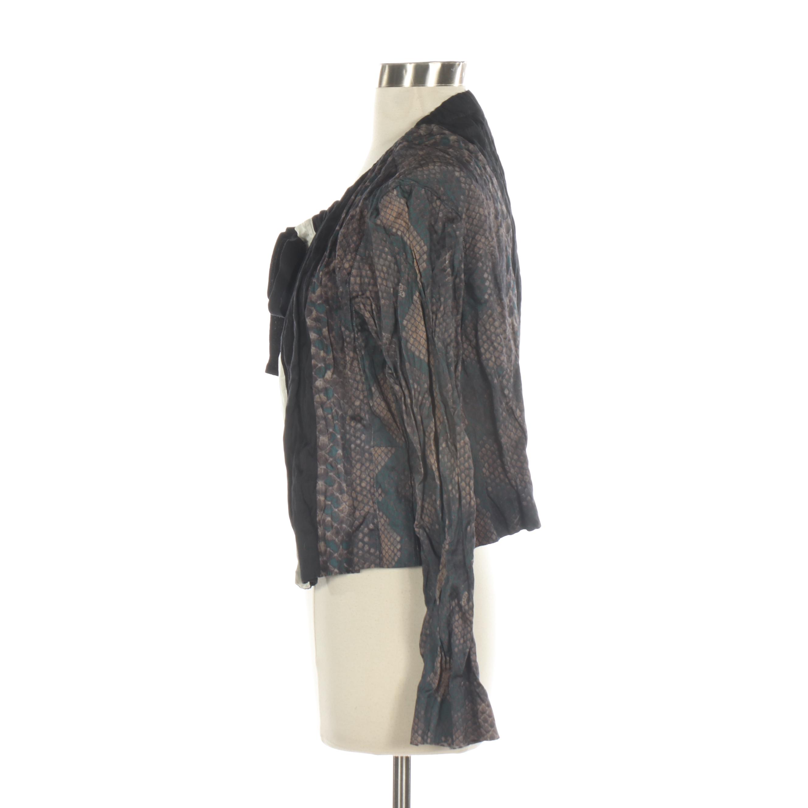 Prada Crinkled Jacket in Snakeskin Print