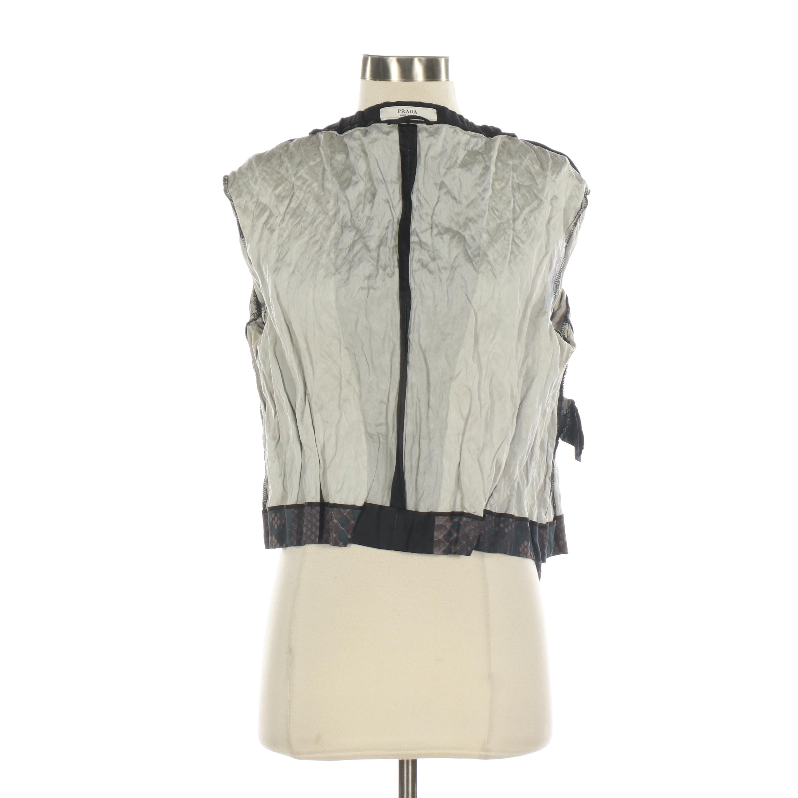 Prada Crinkled Jacket in Snakeskin Print