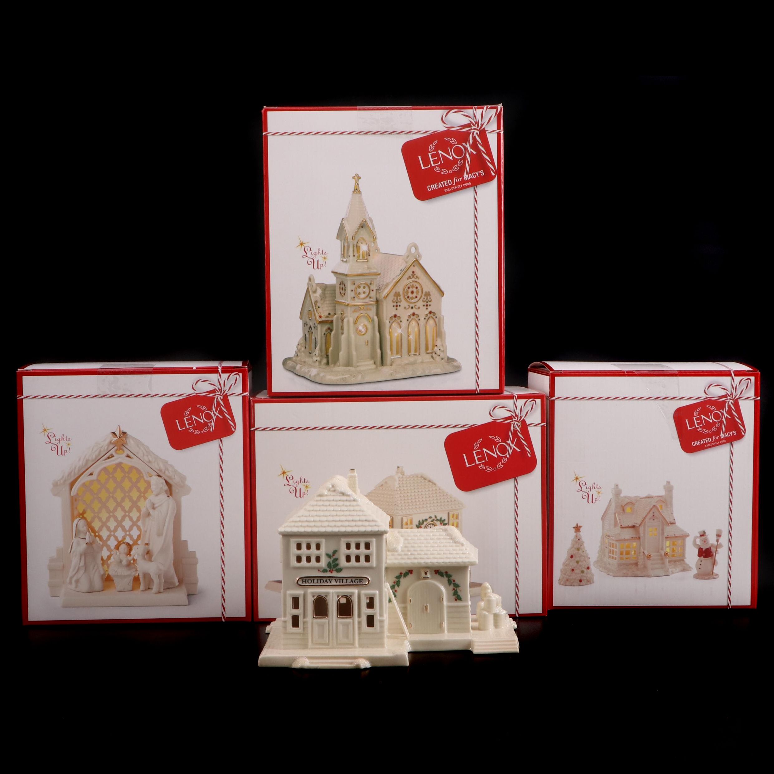 Lenox for Macy's Porcelain Christmas Village Figurines
