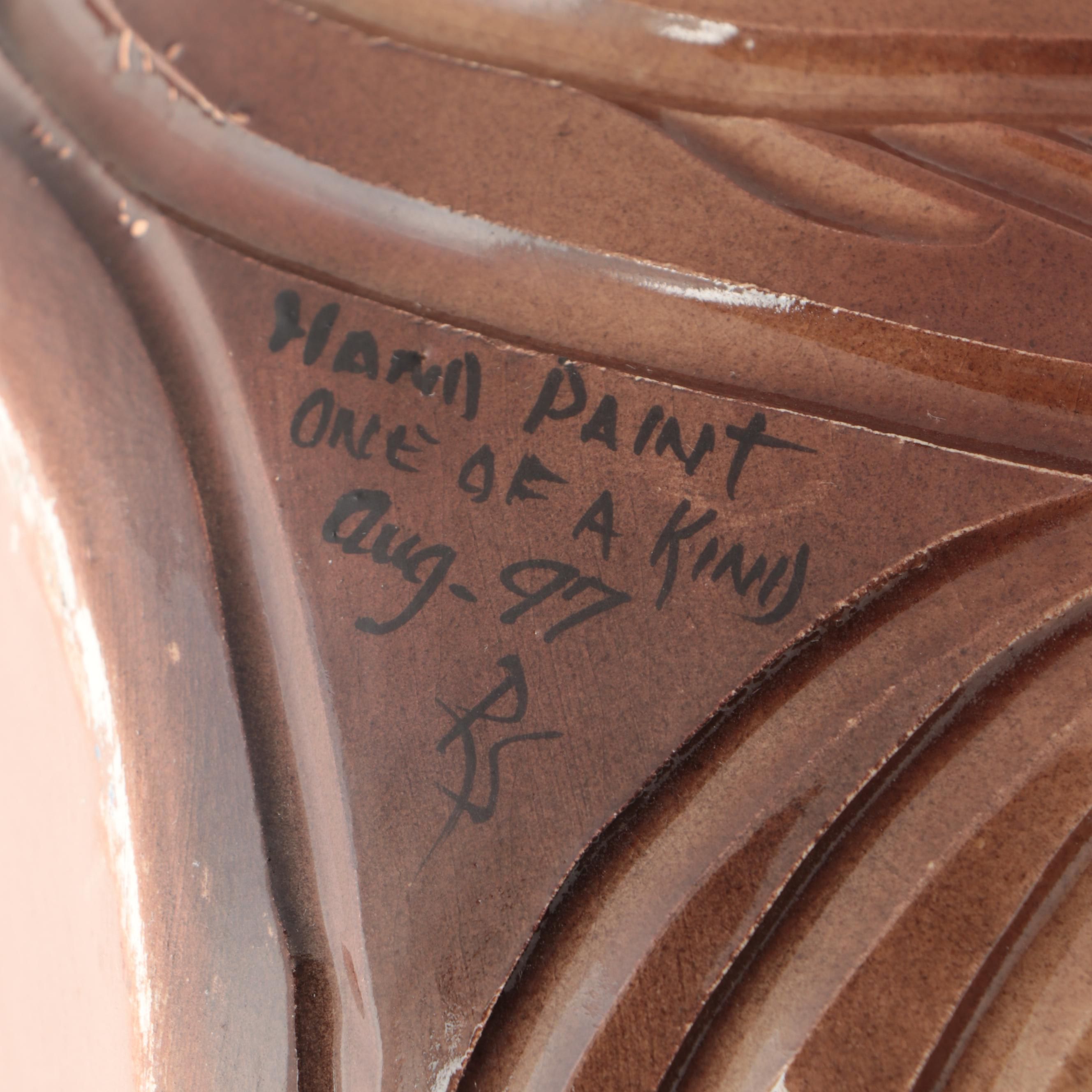 Rick Wisecarver Glazed Earthenware Portrait Vessel, Circa 1997