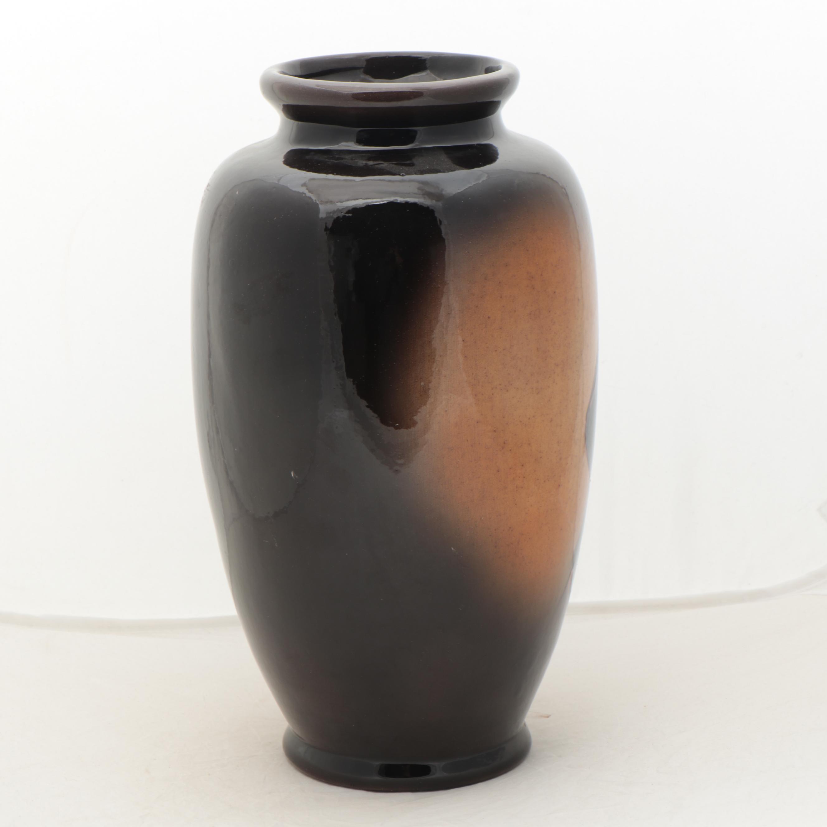 Rick Wisecarver Glazed Earthenware Portrait Vase, 1983