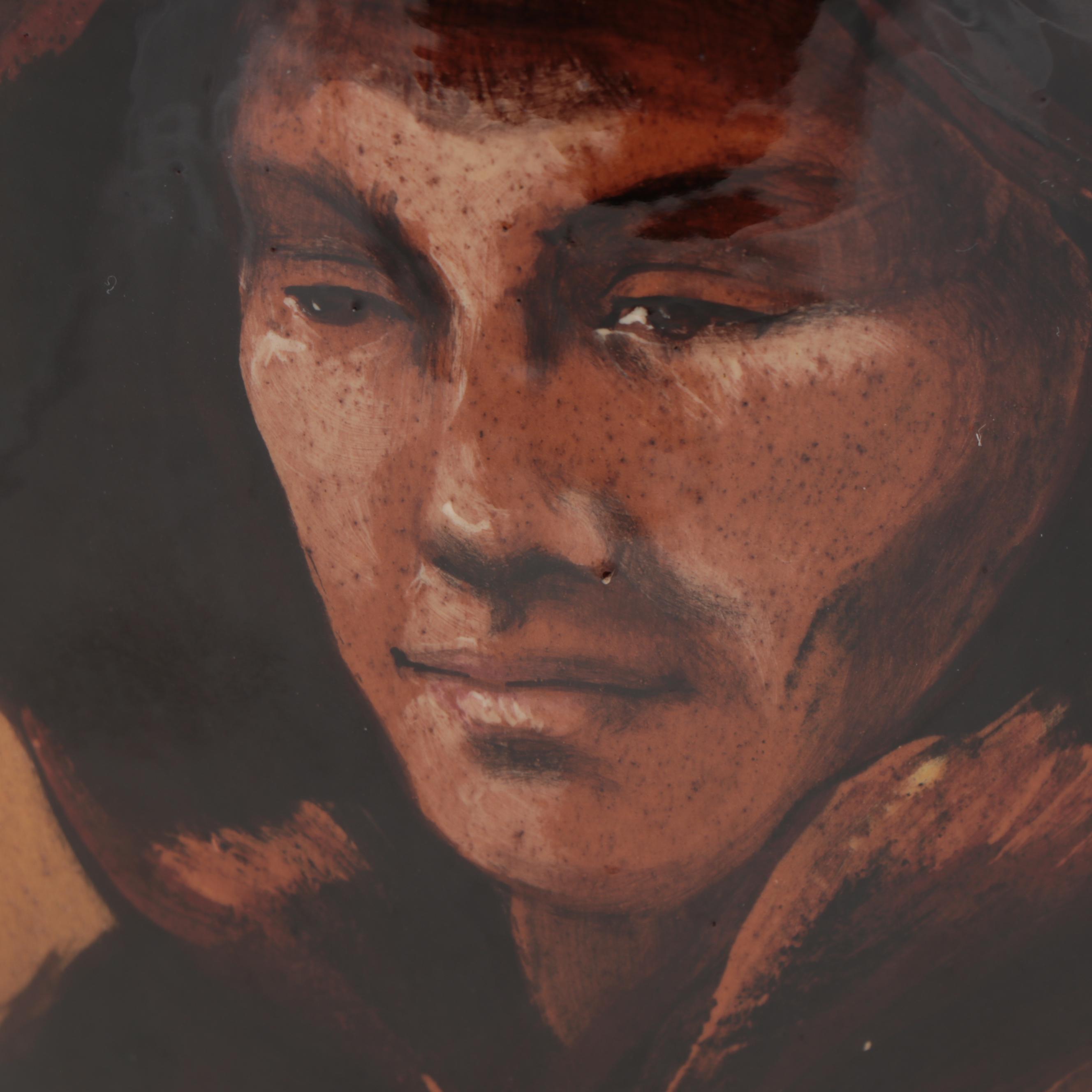 Rick Wisecarver Glazed Earthenware Portrait Vase, 1983