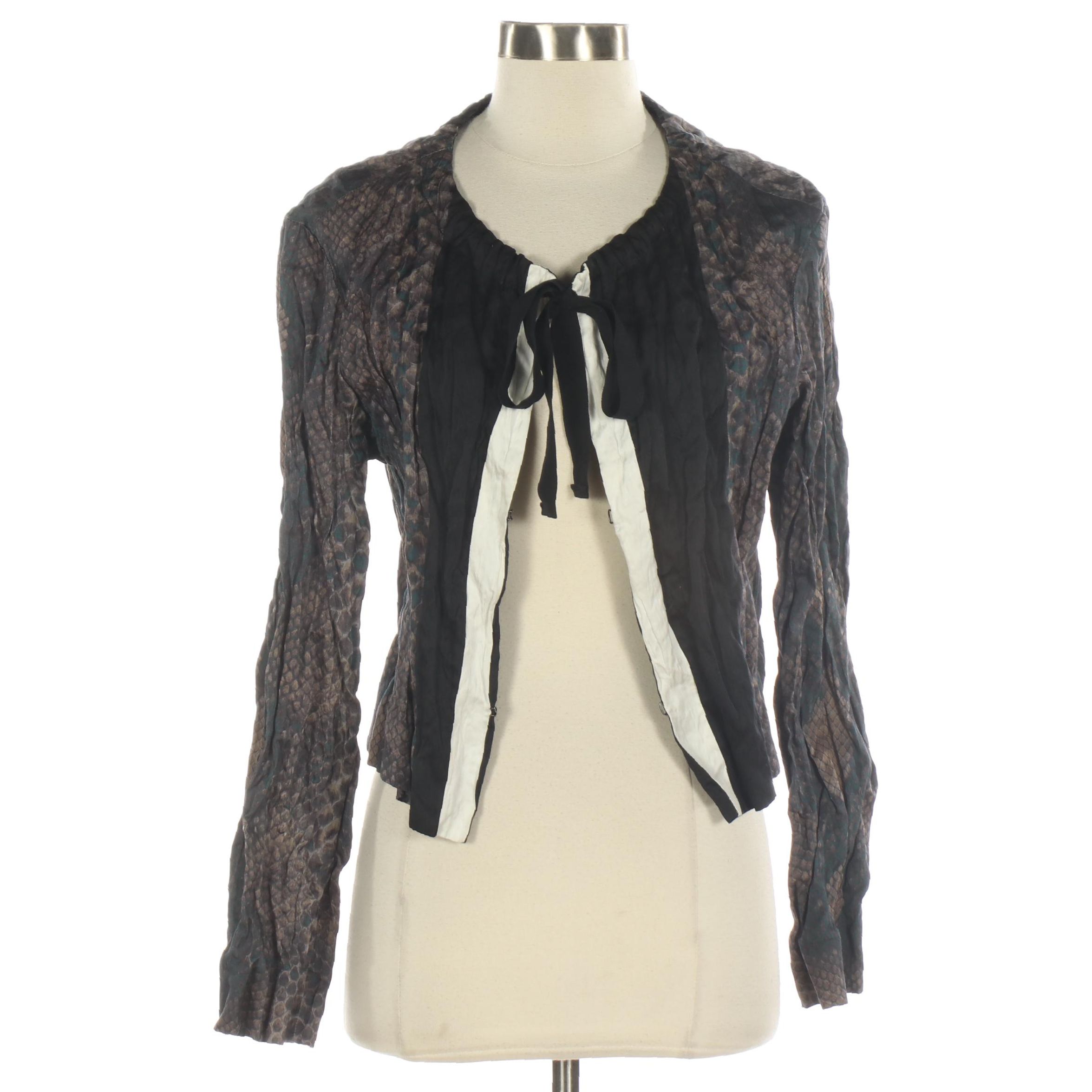 Prada Crinkled Jacket in Snakeskin Print