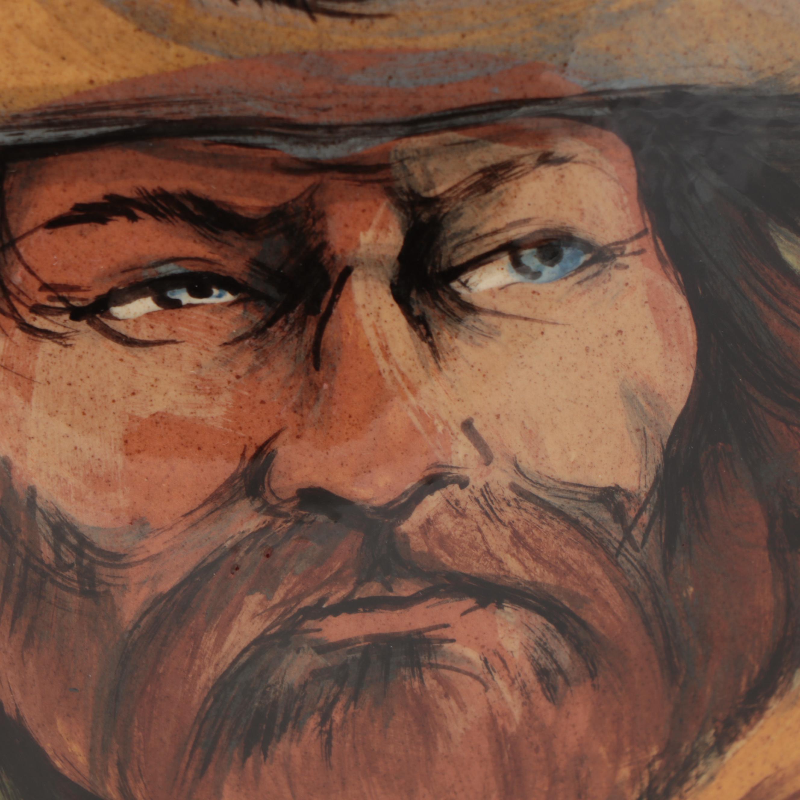 Rick Wisecarver Glazed Earthenware Portrait Vase, 1999