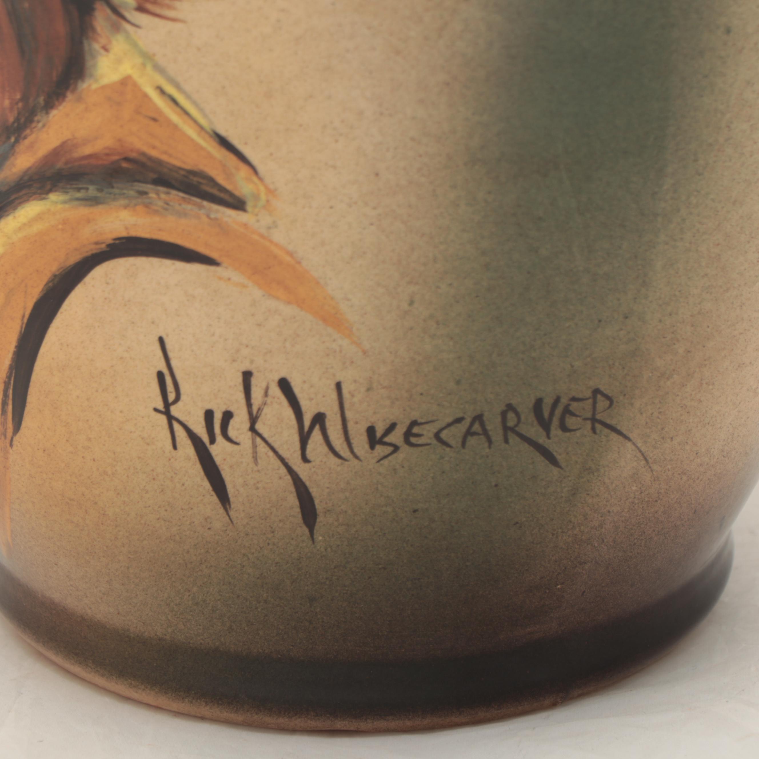 Rick Wisecarver Glazed Earthenware Portrait Vase, 1999