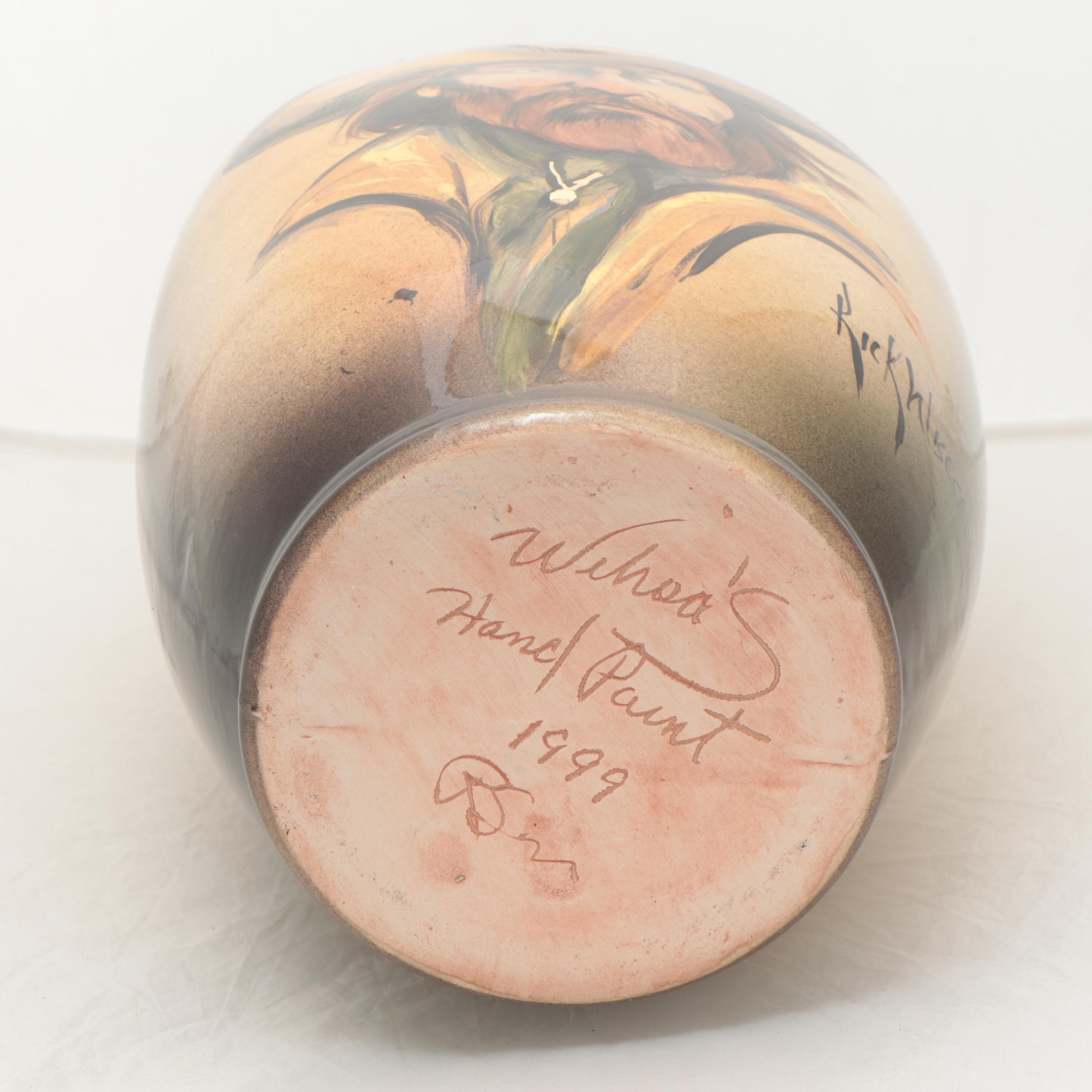 Rick Wisecarver Glazed Earthenware Portrait Vase, 1999