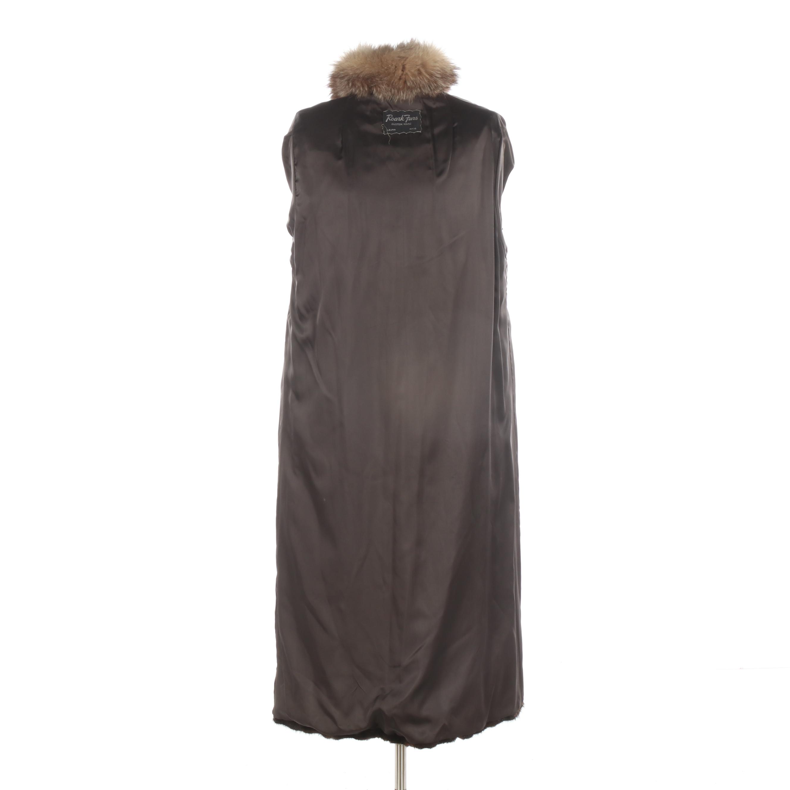 Ranch Mink Fur Coat with Crystal and Black Fox Fur Trim from Leakas-Roark Furs