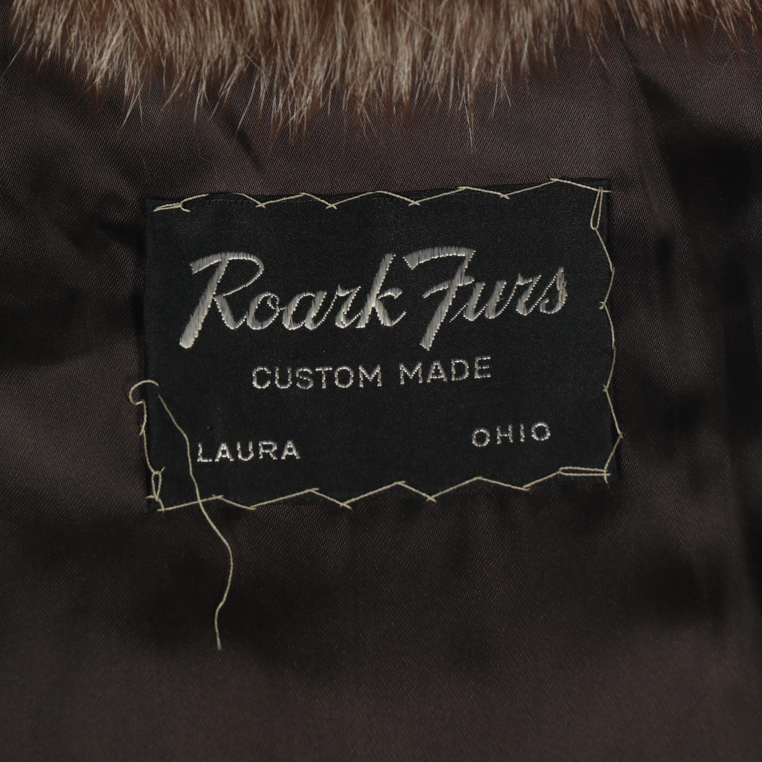 Ranch Mink Fur Coat with Crystal and Black Fox Fur Trim from Leakas-Roark Furs