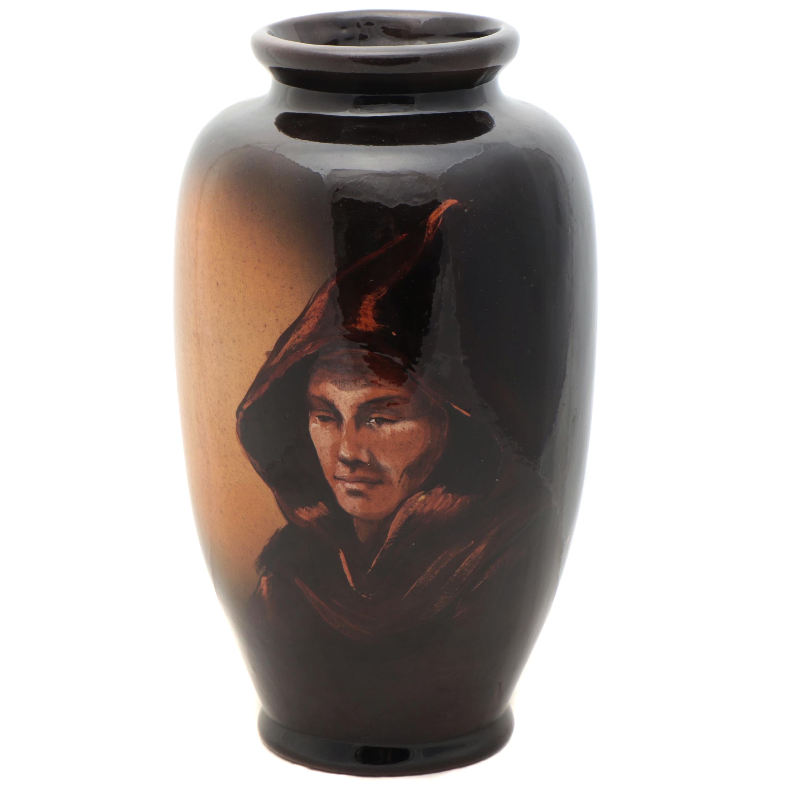 Rick Wisecarver Glazed Earthenware Portrait Vase, 1983