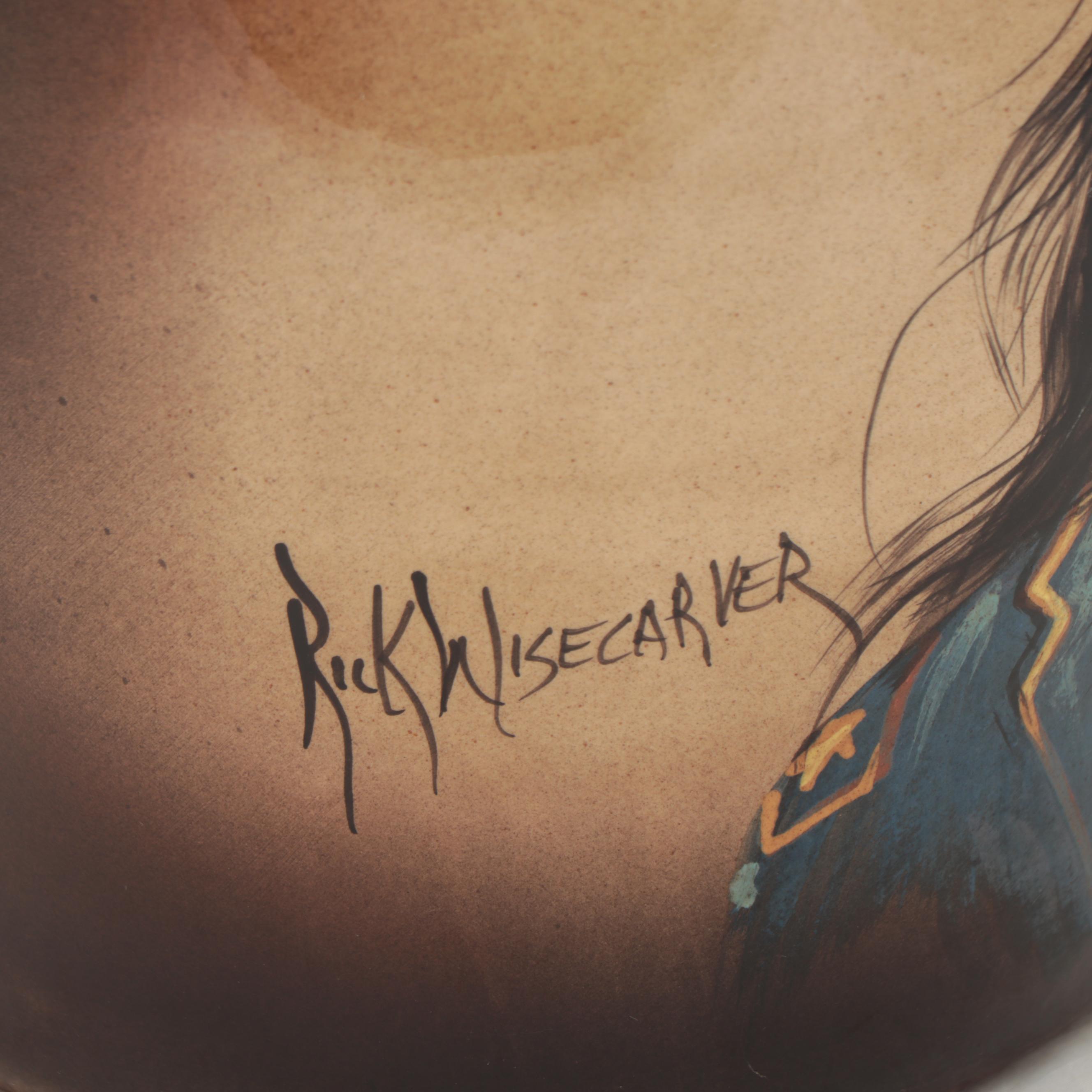 Rick Wisecarver Glazed Earthenware Portrait Lidded Jar, Circa 1999