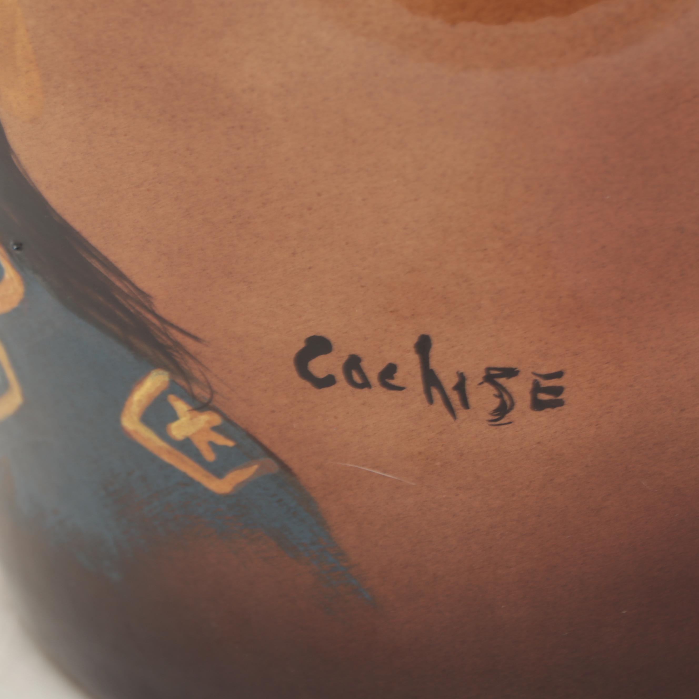 Rick Wisecarver Glazed Earthenware Portrait Lidded Jar, Circa 1999