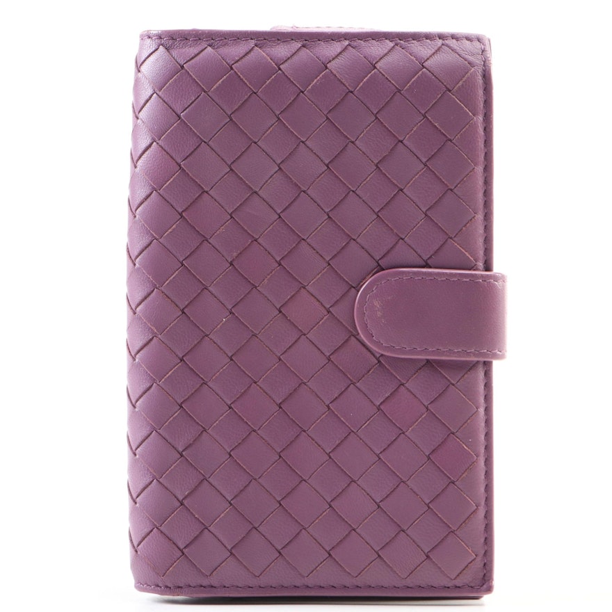 Bottega Veneta Purple Intrecciato Leather Wallet