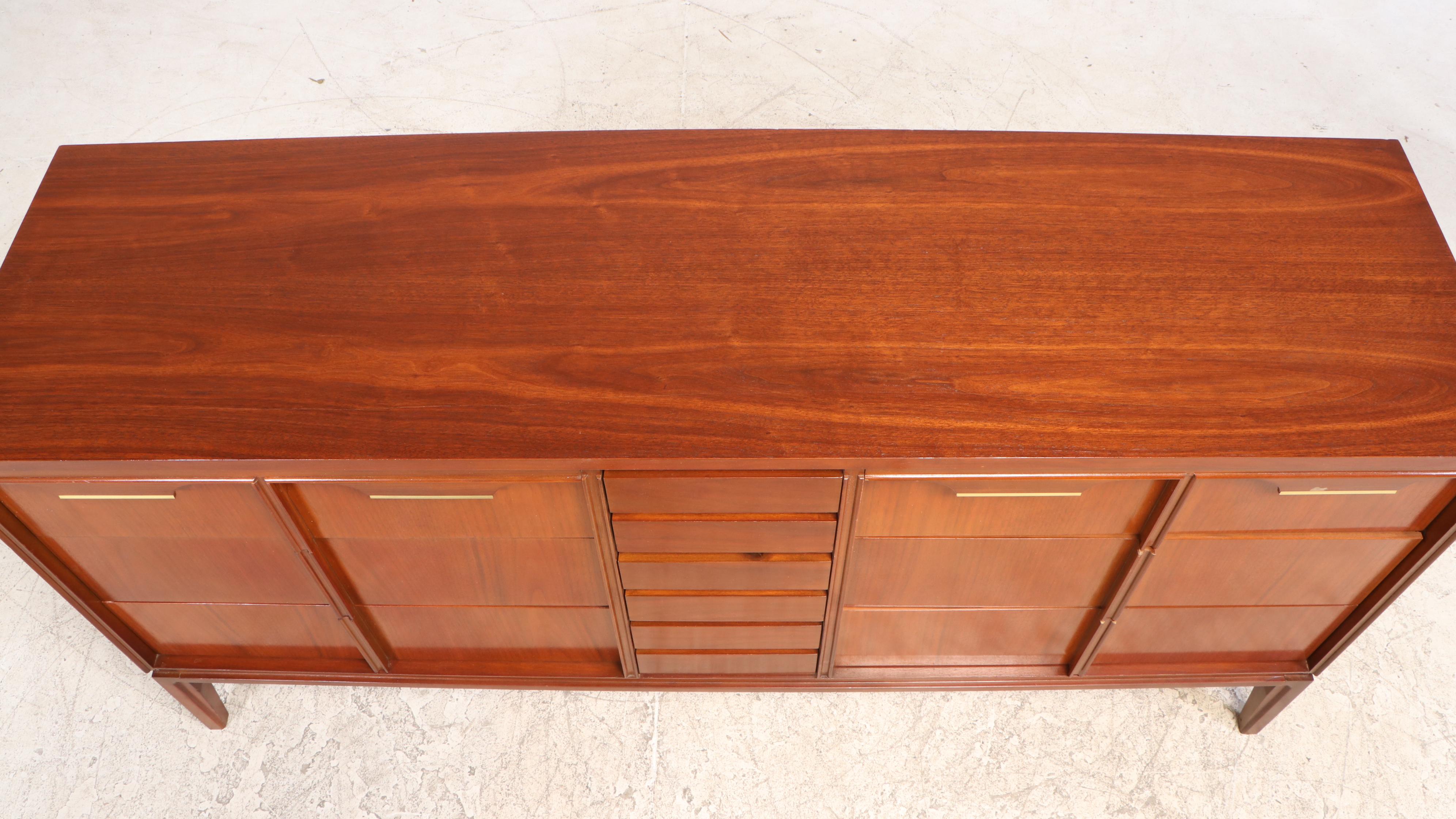 Basic-Witz Nine-Drawer Walnut Dresser