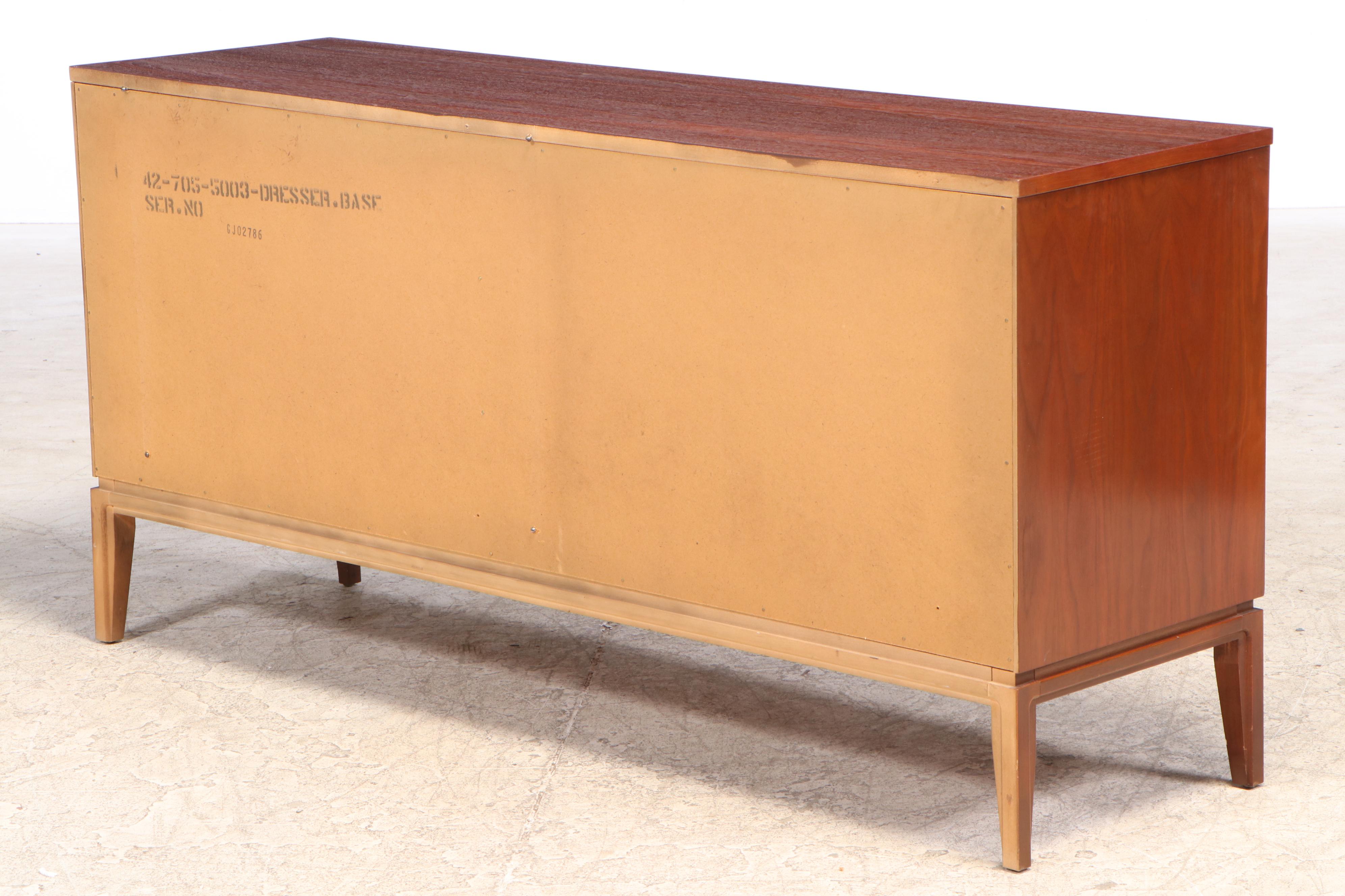 Basic-Witz Nine-Drawer Walnut Dresser