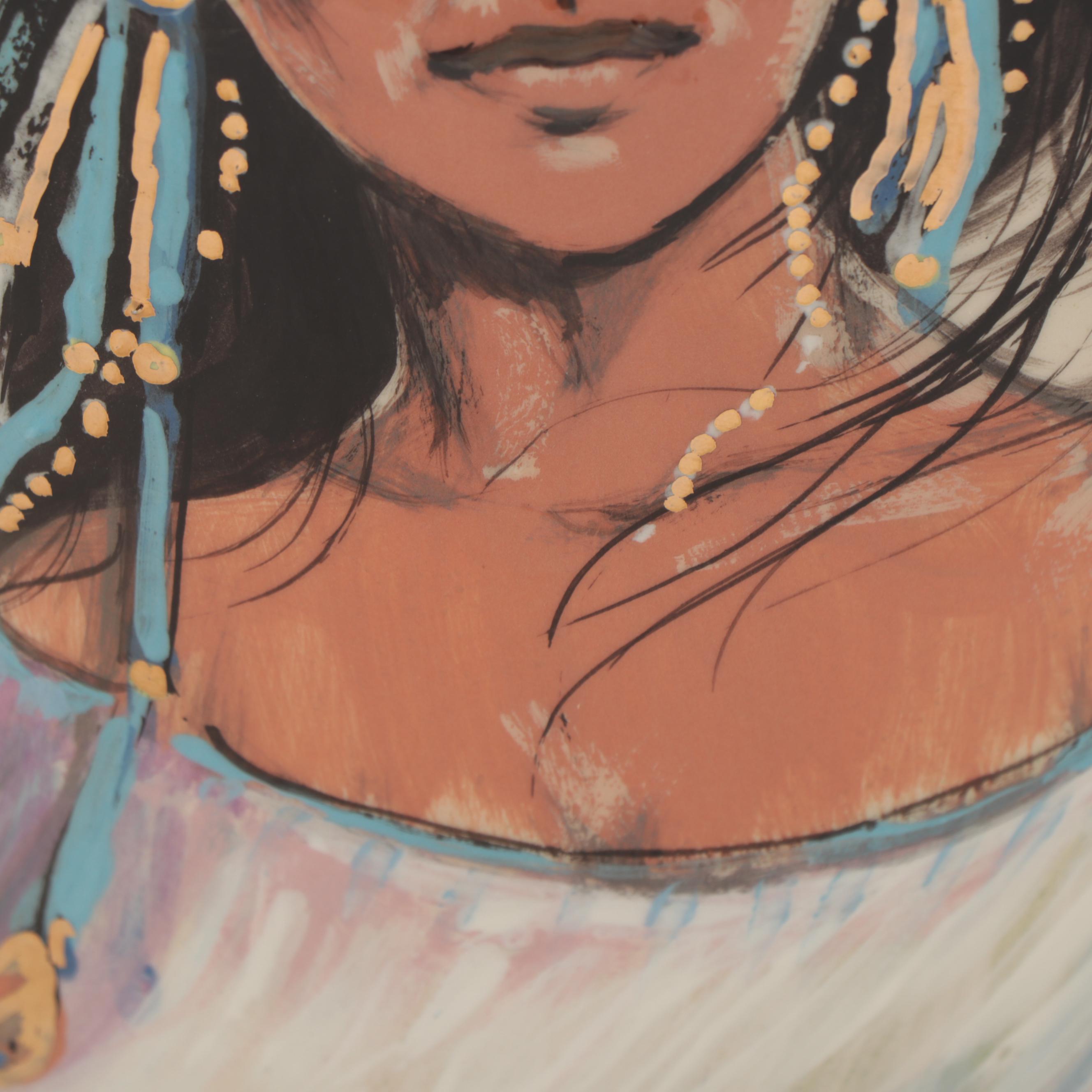 Rick Wisecarver Glazed Earthenware Portrait Vase, 1989